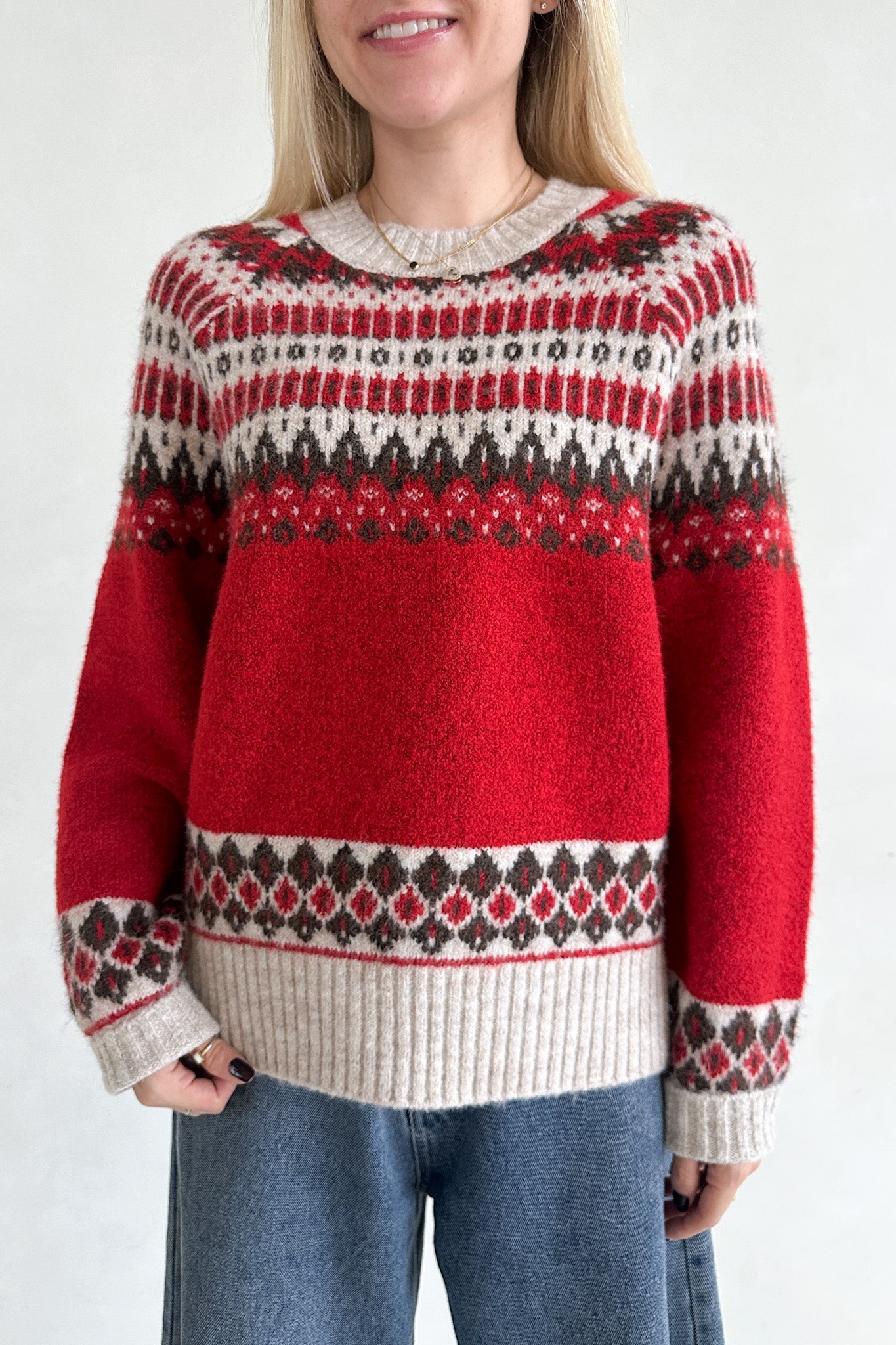 Clara Faire Isle Sweater - Neutral Ground