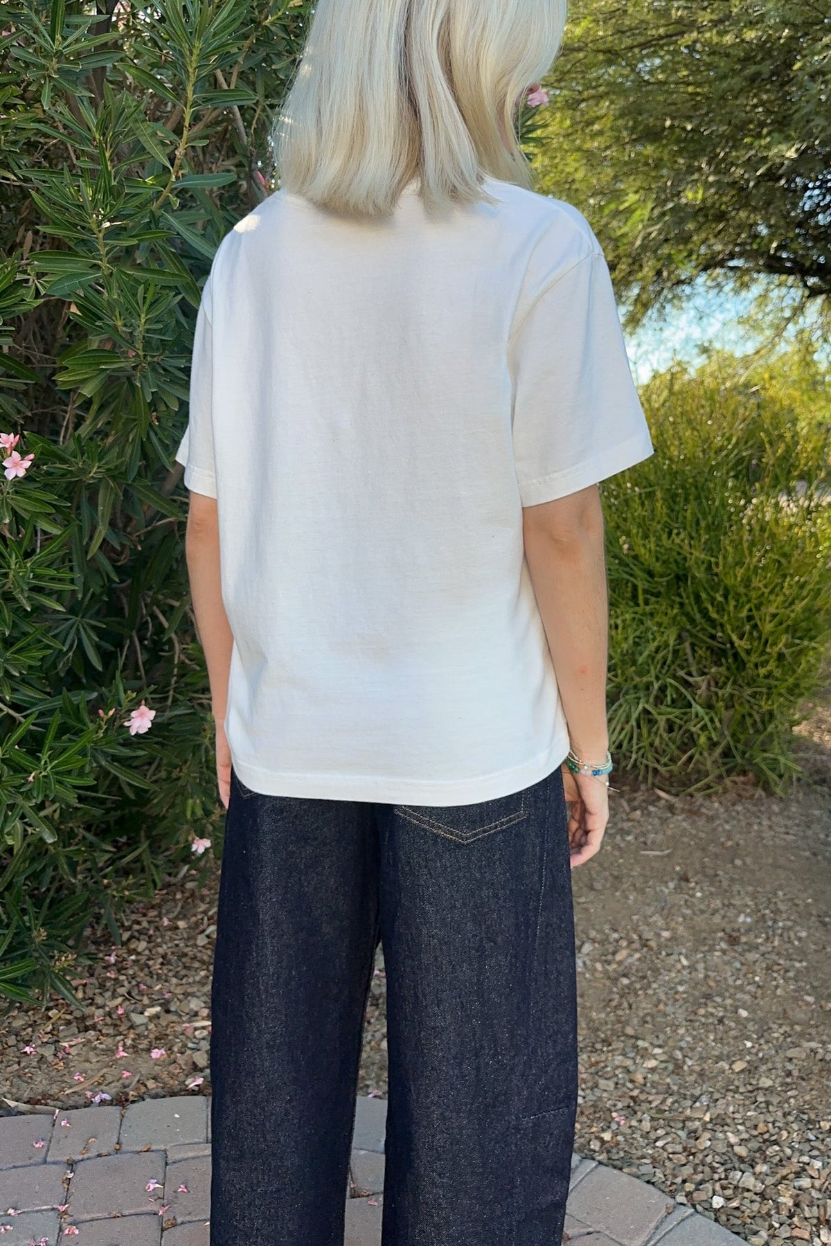 Classic Relaxed Fit Short Sleeve Cotton Tee in White - Neutral Ground