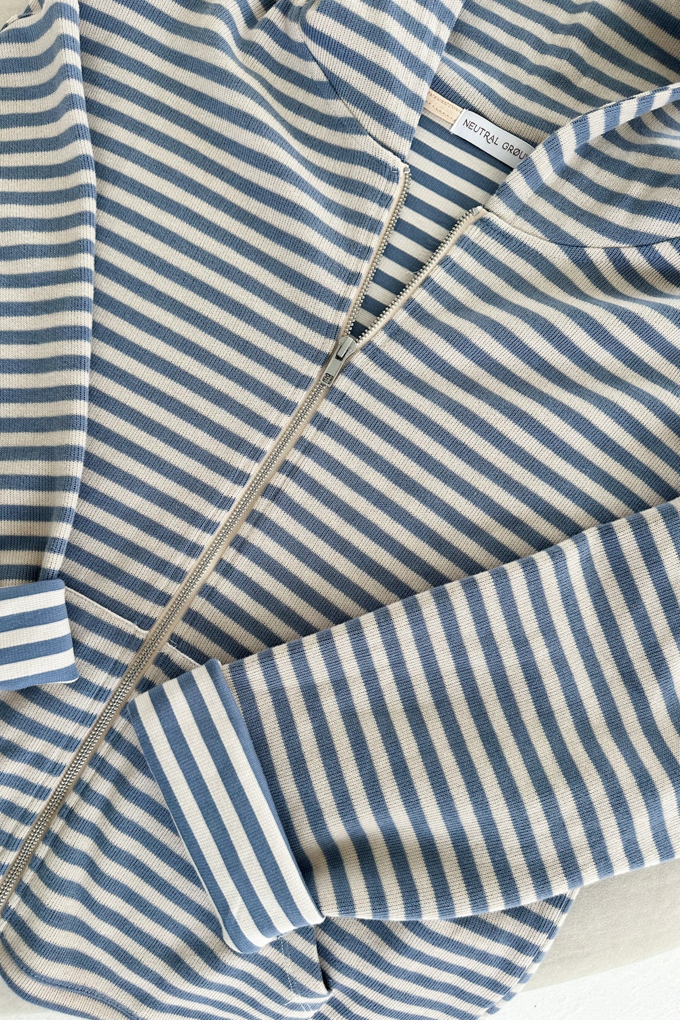 Cloud Nine Striped Zip Up Hooded Jacket - Neutral Ground