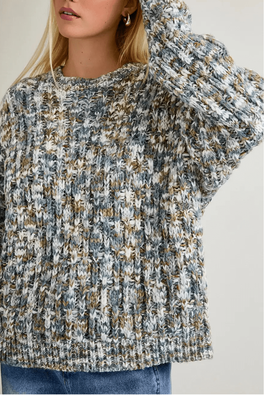 Clover Crew Neck Chunky Sweater - Neutral Ground