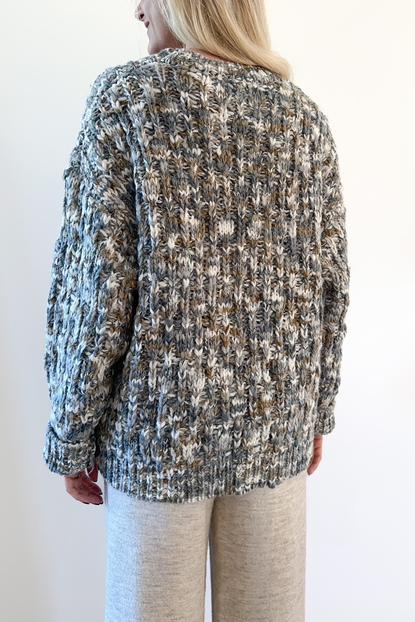 Clover Crew Neck Chunky Sweater - Neutral Ground