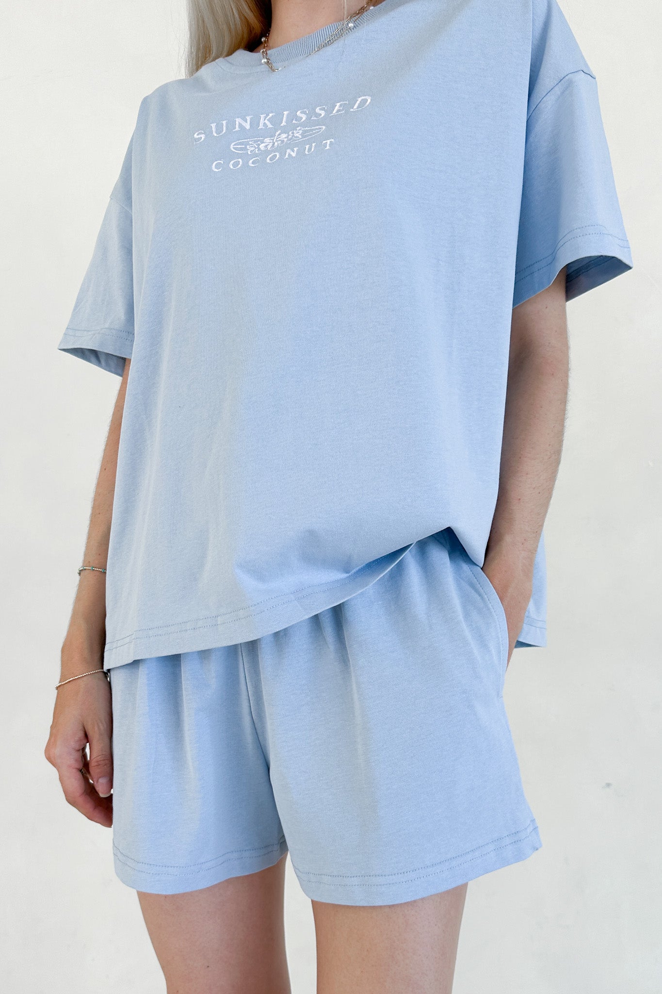 Coconut Shorts in Coastal Blue - Neutral Ground