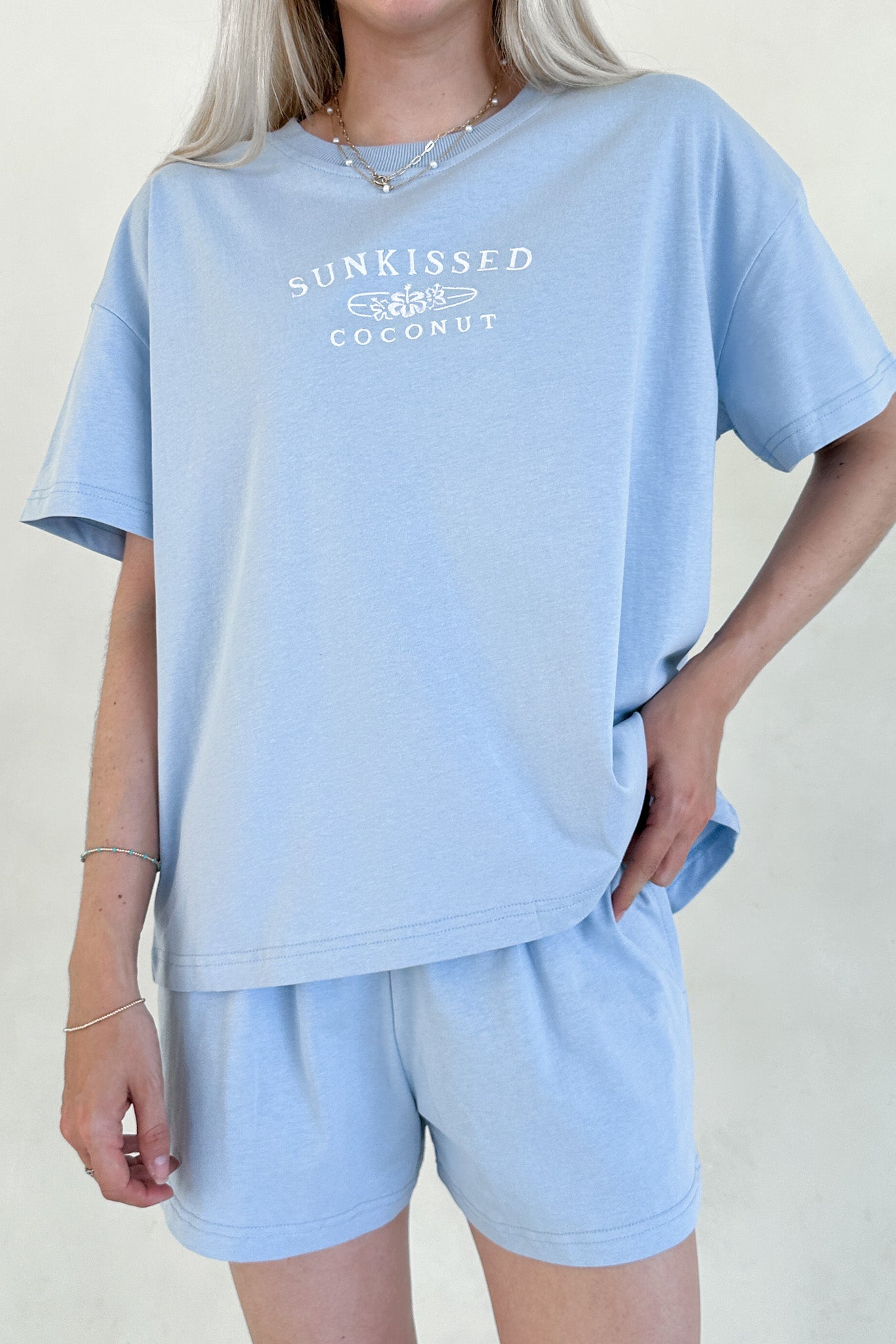 Coconut Shorts in Coastal Blue - Neutral Ground