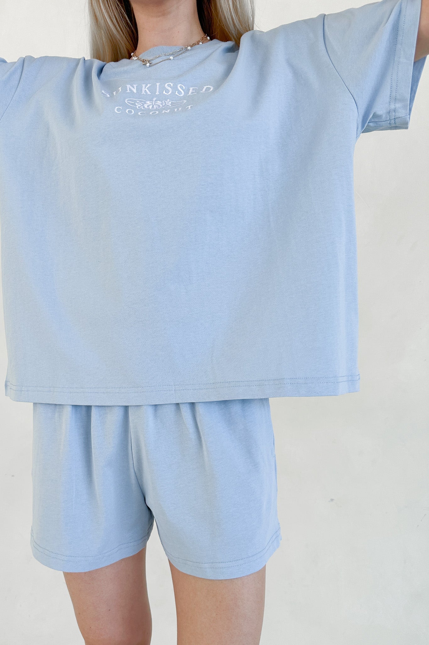 Coconut Shorts in Coastal Blue - Neutral Ground