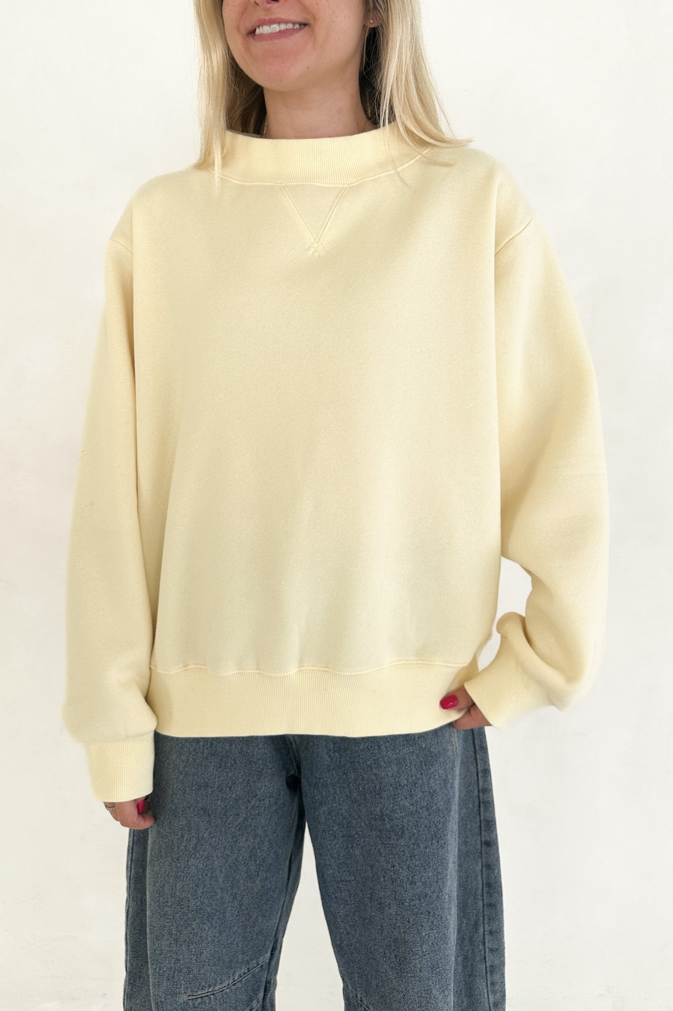Coffee Run Mockneck Sweatshirt in Butter - Neutral Ground