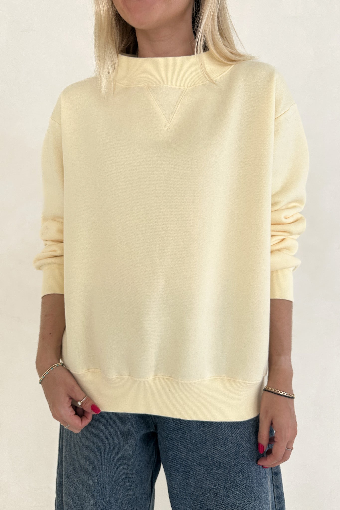 Coffee Run Mockneck Sweatshirt in Butter - Neutral Ground