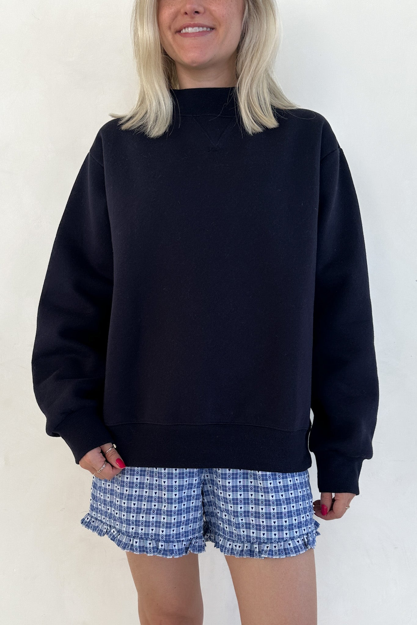 Coffee Run Mockneck Sweatshirt in Navy - Neutral Ground