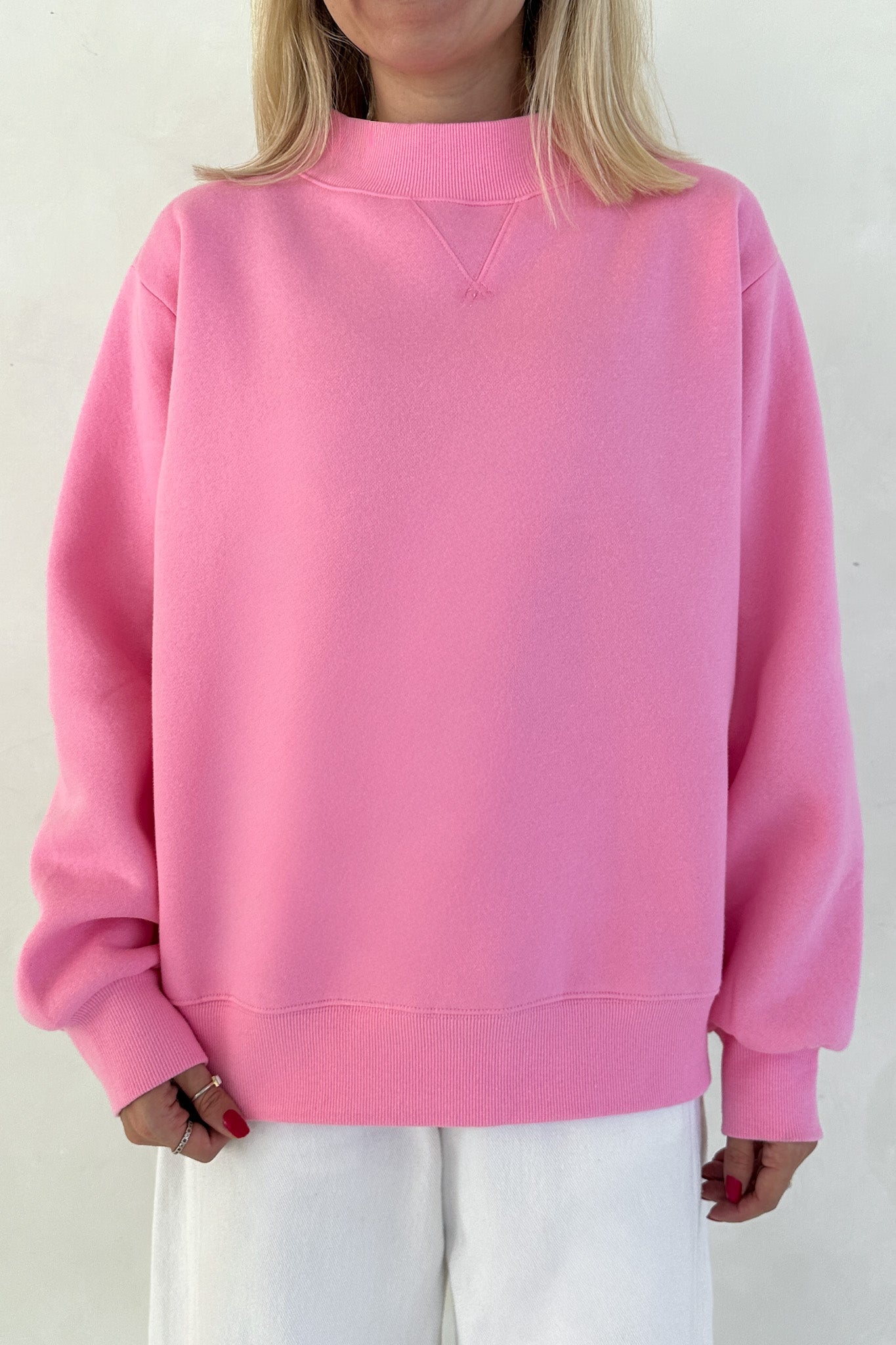 Coffee Run Mockneck Sweatshirt in Pink - Neutral Ground