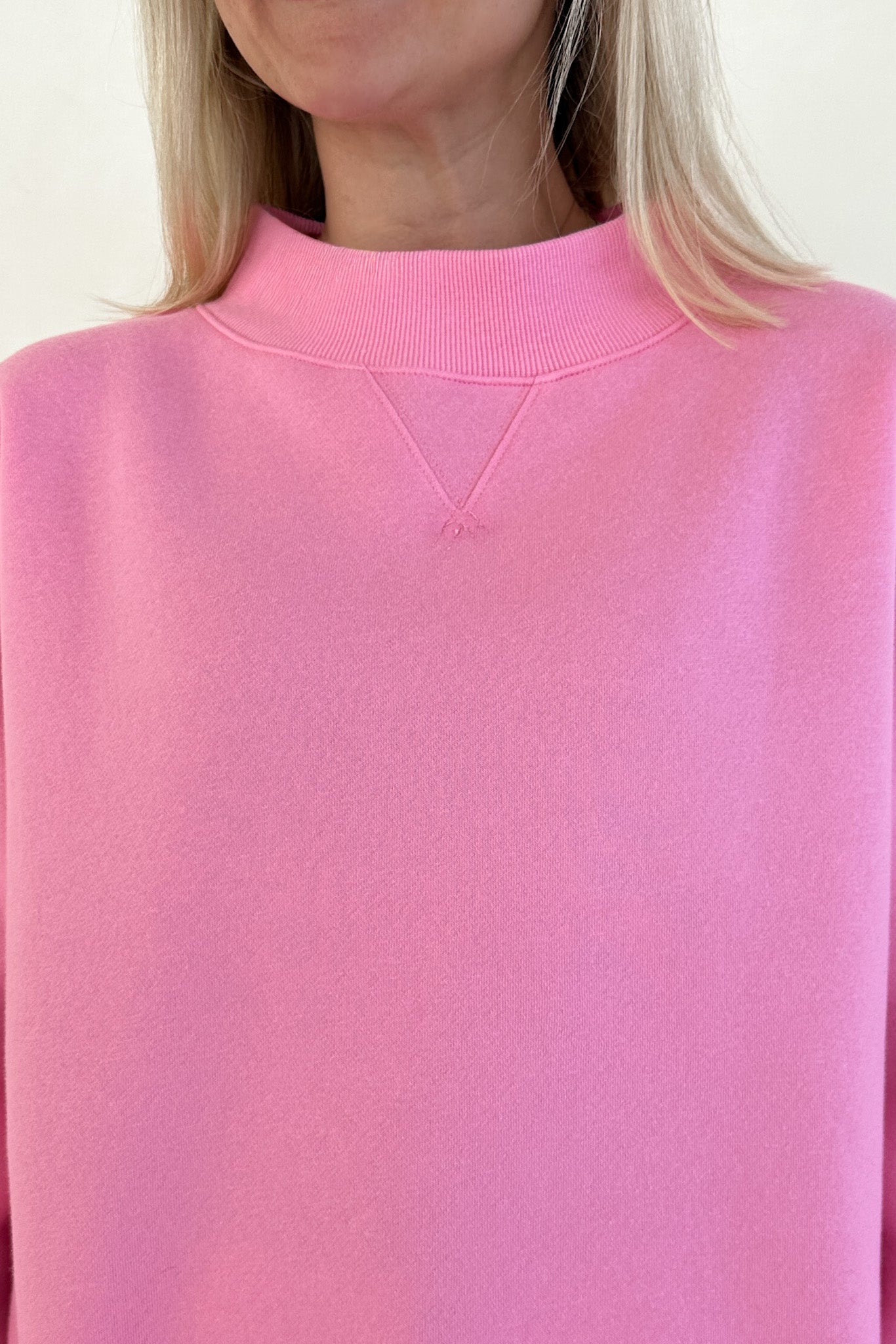 Coffee Run Mockneck Sweatshirt in Pink - Neutral Ground