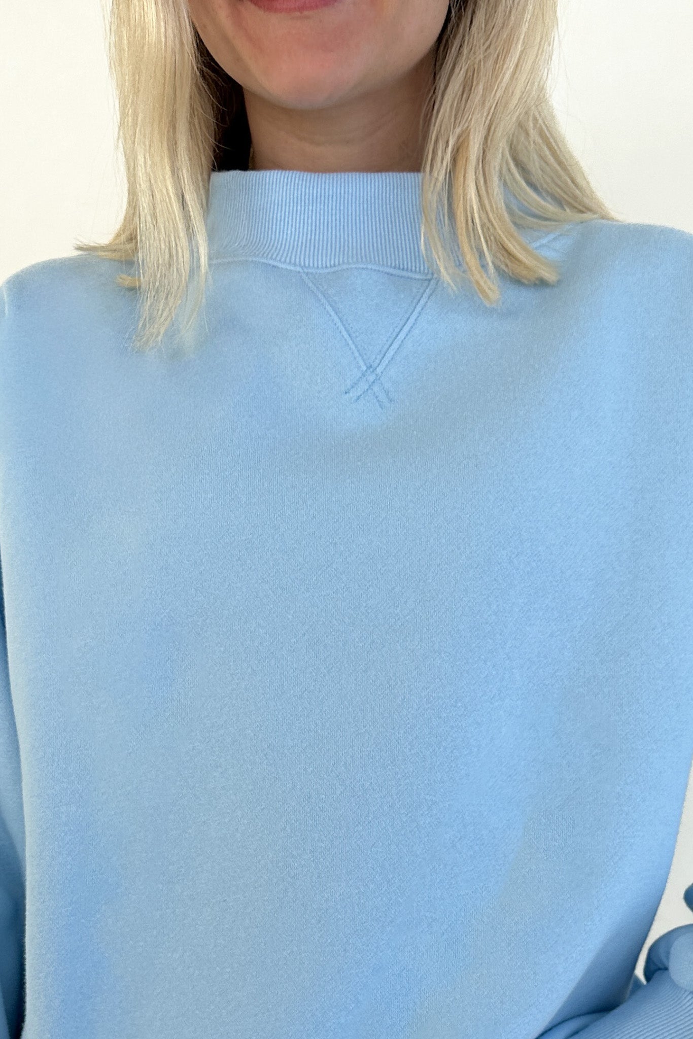 Coffee Run Mockneck Sweatshirt in Sky Blue - Neutral Ground