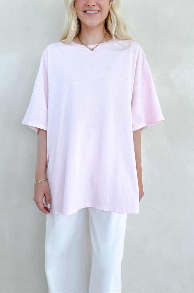 Colada Mineral Washed Basic Tee in Rosé - Neutral Ground