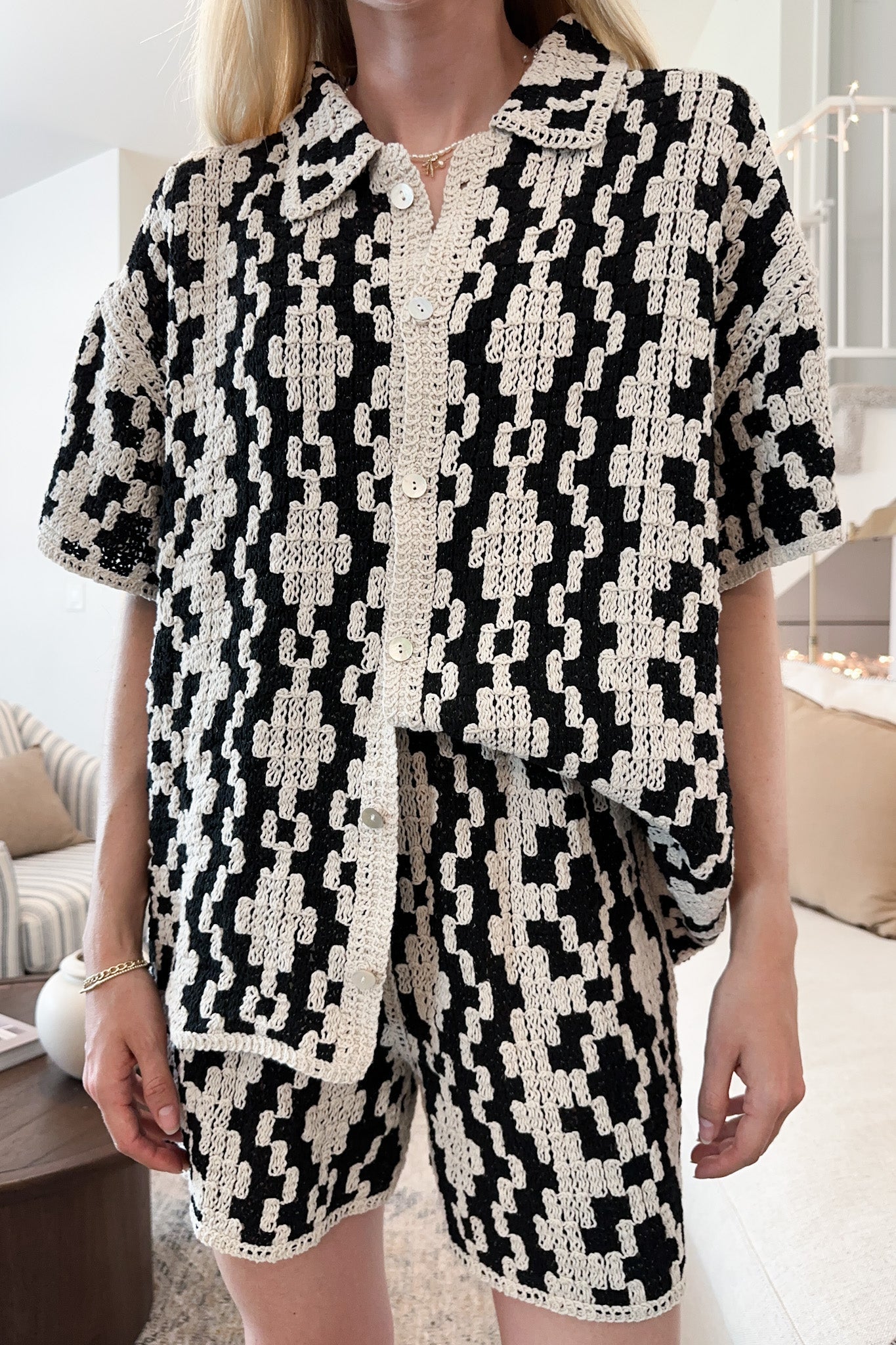 Cove Crochet Cotton Shorts - Neutral Ground