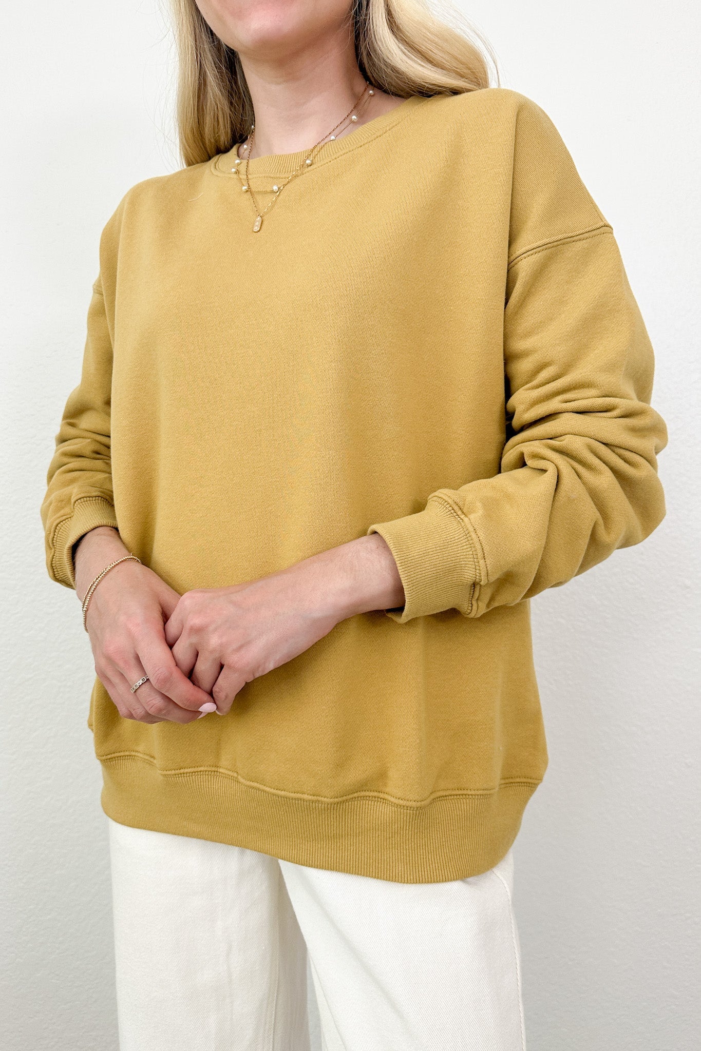 Crew Pullover Sweatshirt in Mustard - Neutral Ground