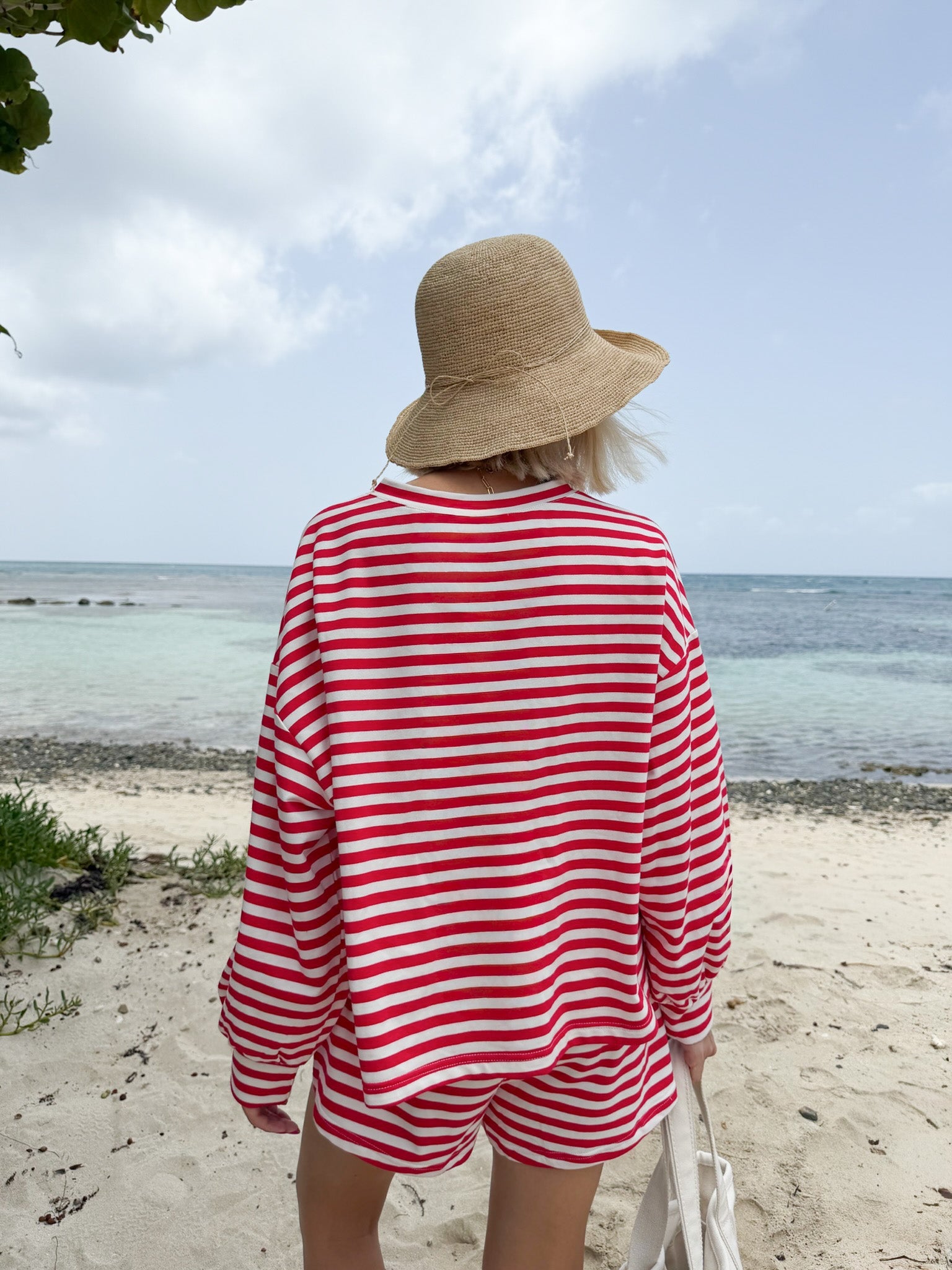 Daily Lightweight Cotton Striped Shorts in Red - Neutral Ground