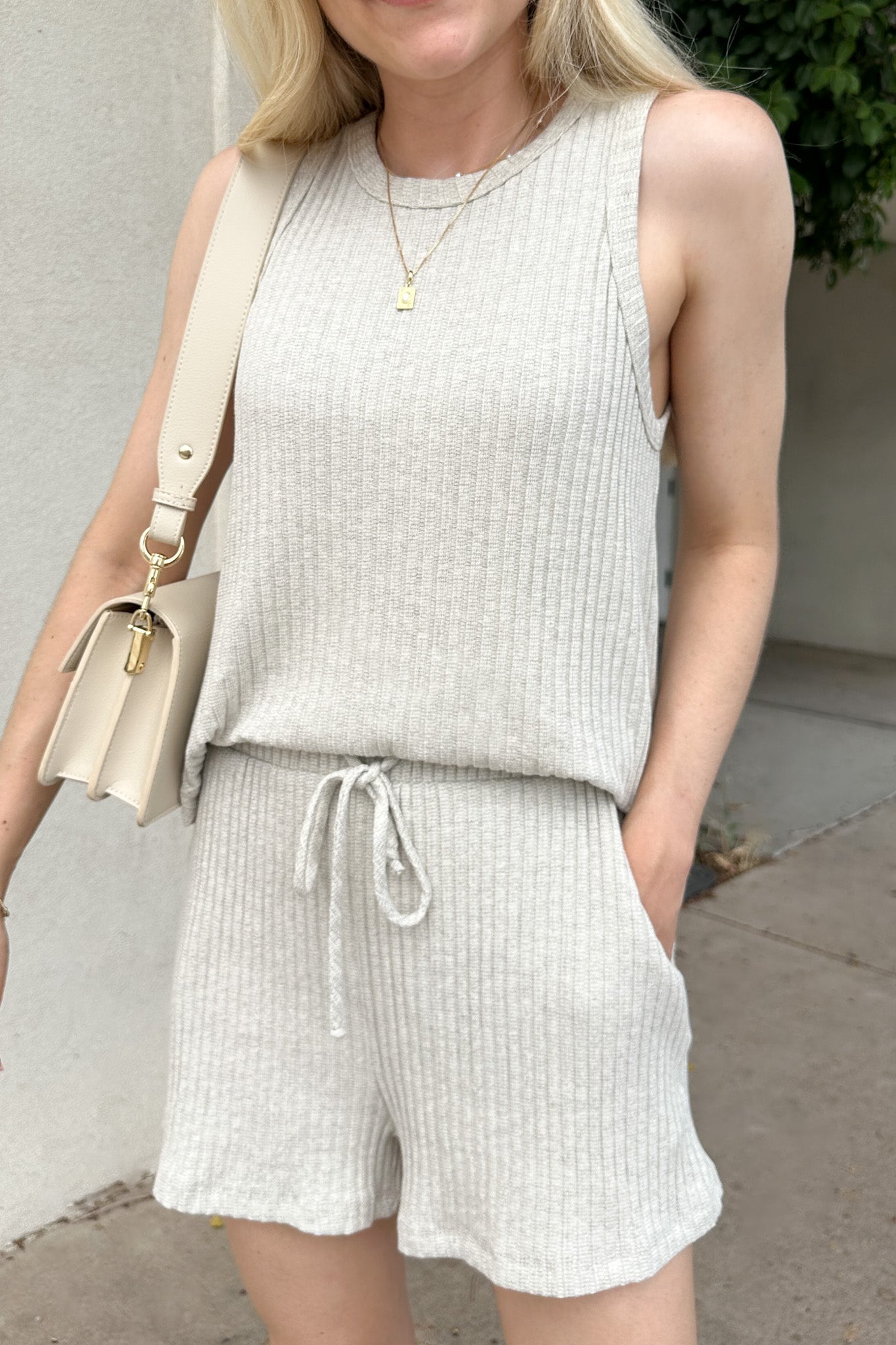 Daily Ribbed Knit Shorts - Neutral Ground