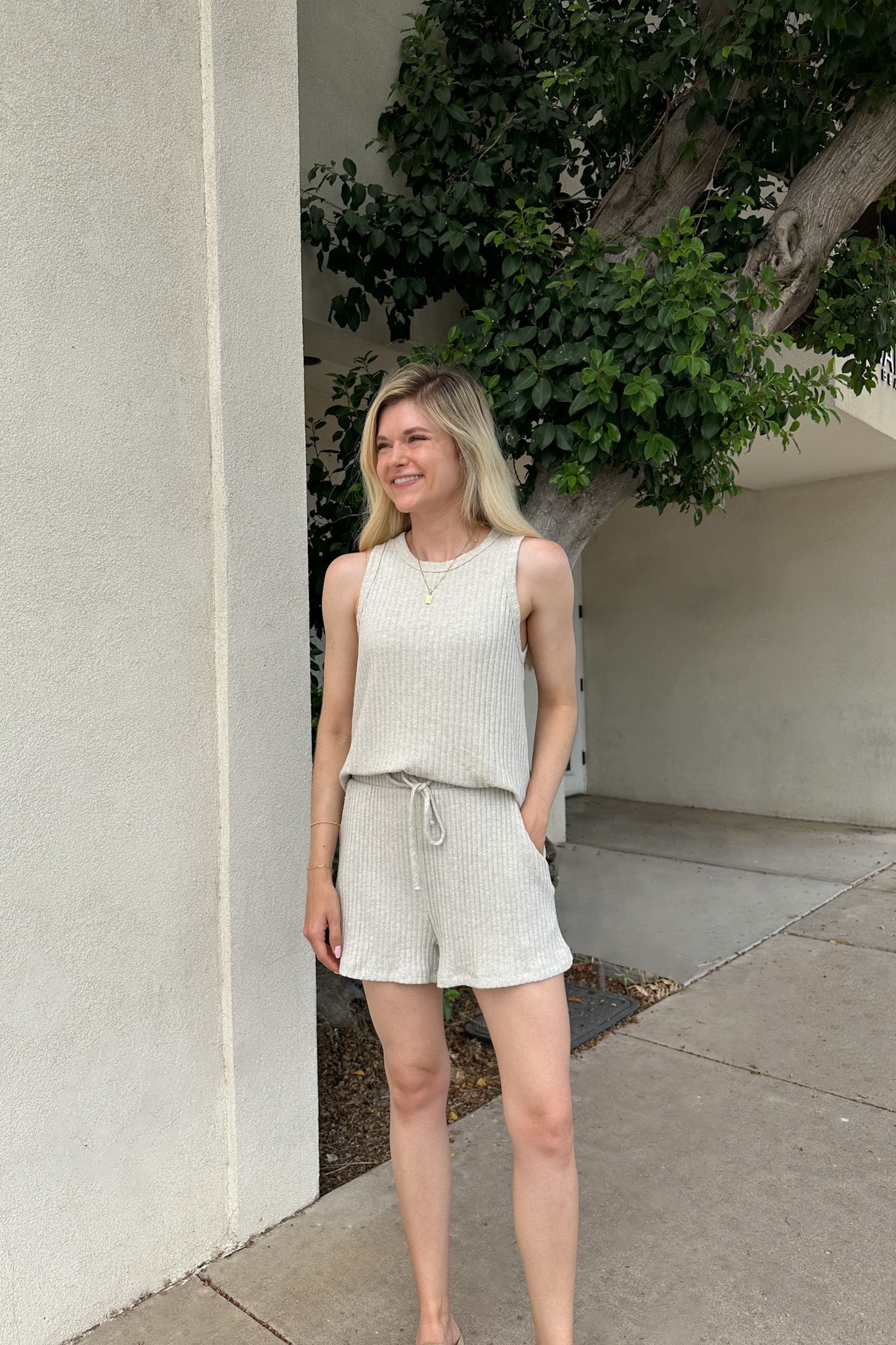Daily Ribbed Knit Shorts - Neutral Ground