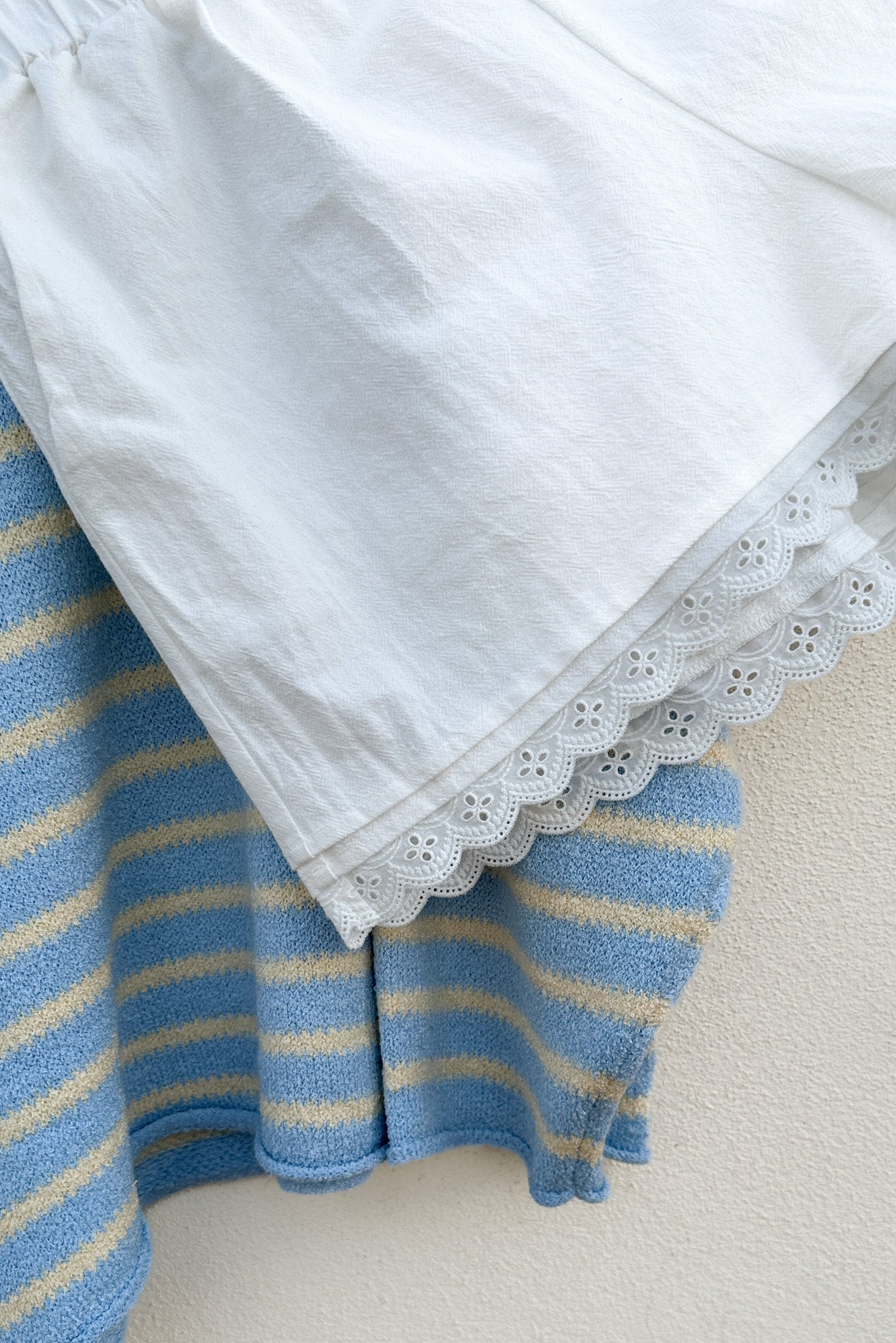 Daisy Lace Trim Cotton Shorts - Neutral Ground