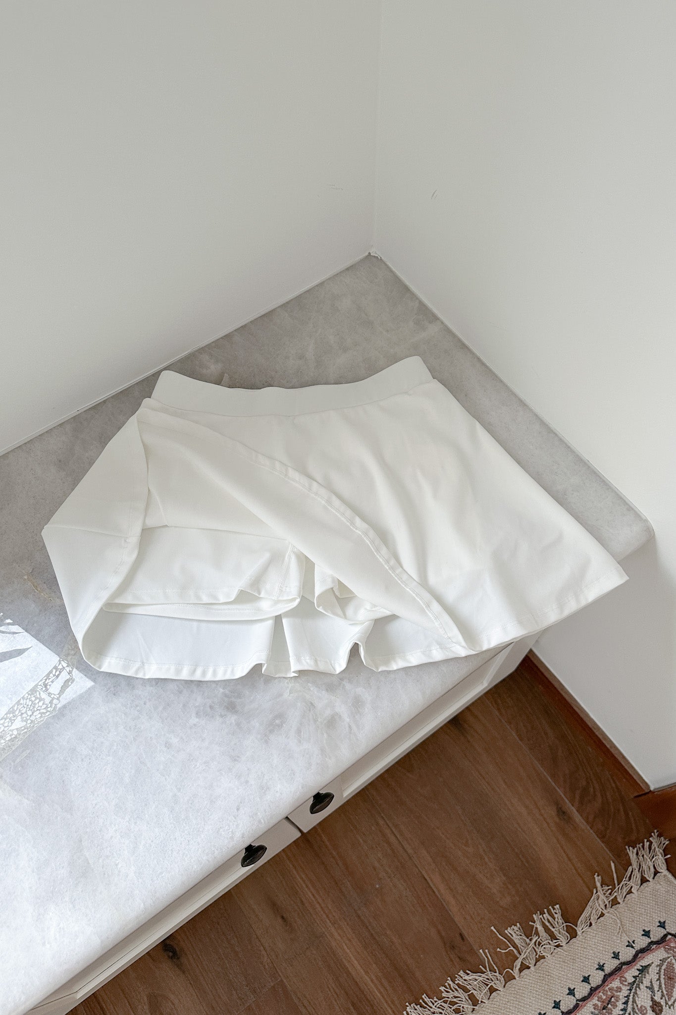 Dance With Me Tennis Skort in White - Neutral Ground