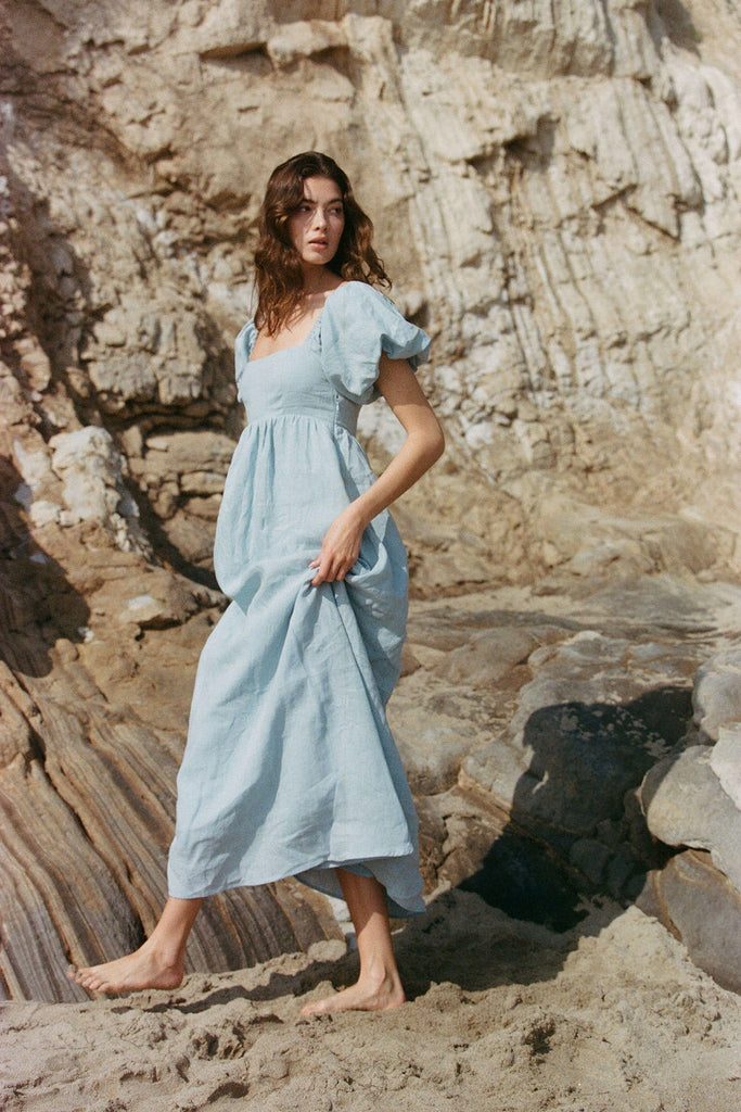 Daphne Linen Maxi Dress - Neutral Ground