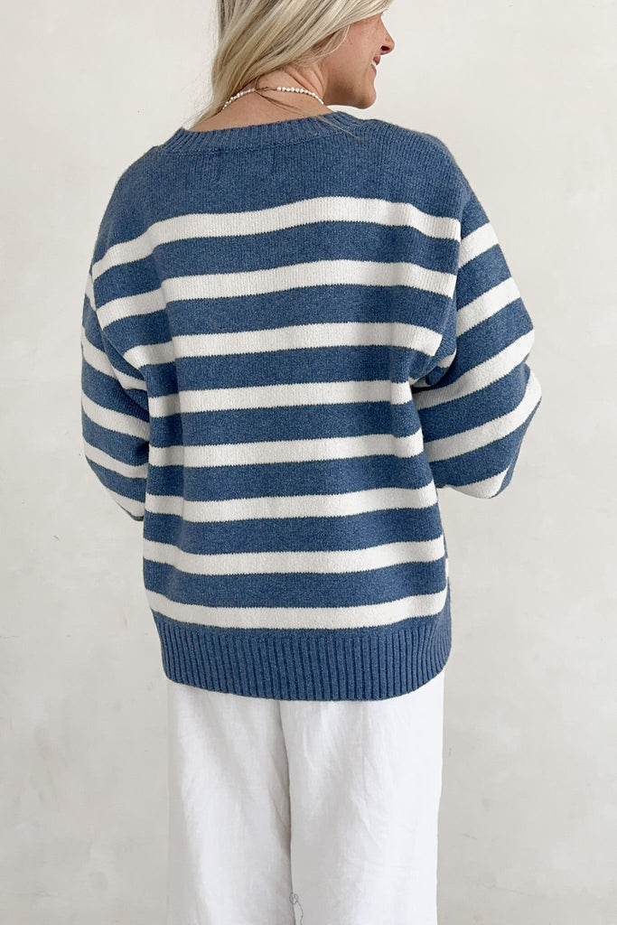 Davis Coastal Striped Sweater - Neutral Ground