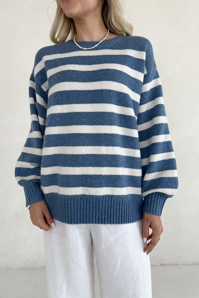 Davis Coastal Striped Sweater - Neutral Ground