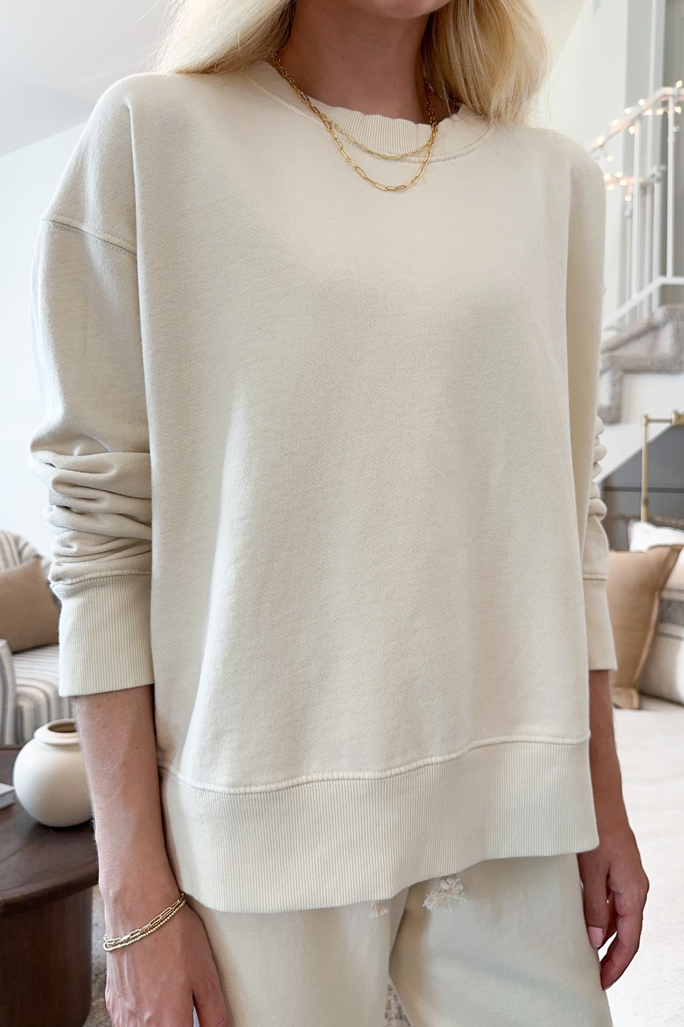 Daydreamer Organic Cotton Pullover in Natural - Neutral Ground