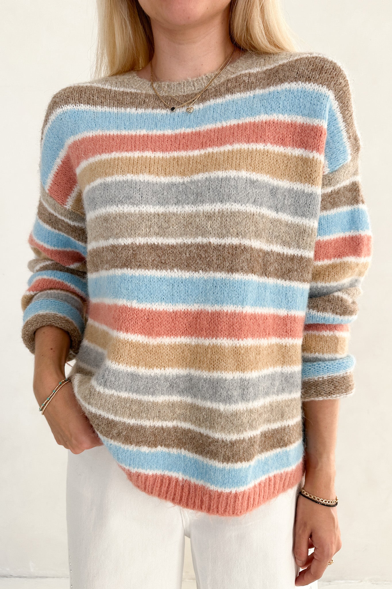 Dream House Knit Sweater in Sherbet - Neutral Ground