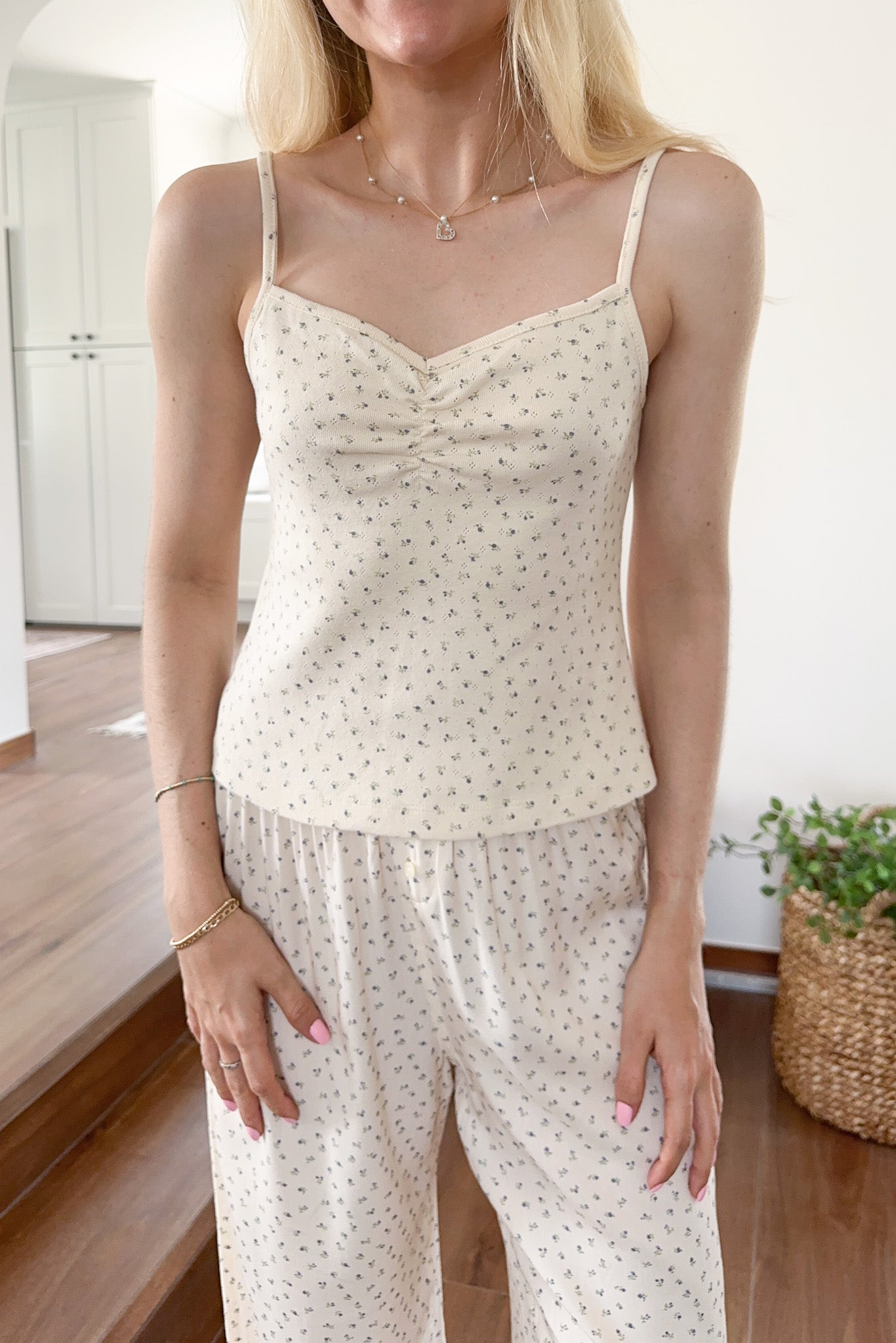 Dreamland Ditsy Floral Cozy Cami - Neutral Ground
