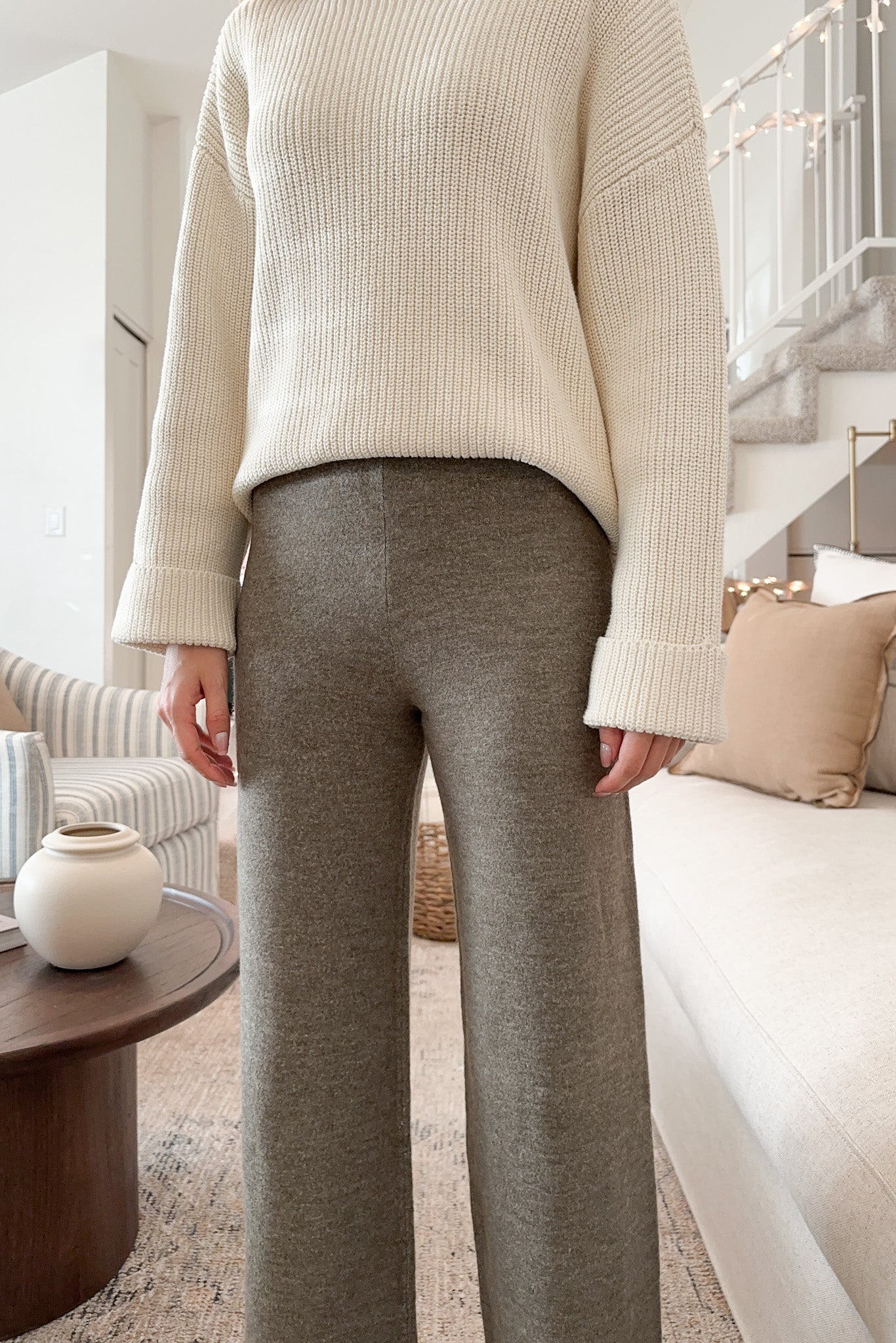 Dunes Straight Leg Sweater Pants in Field Grey - Neutral Ground
