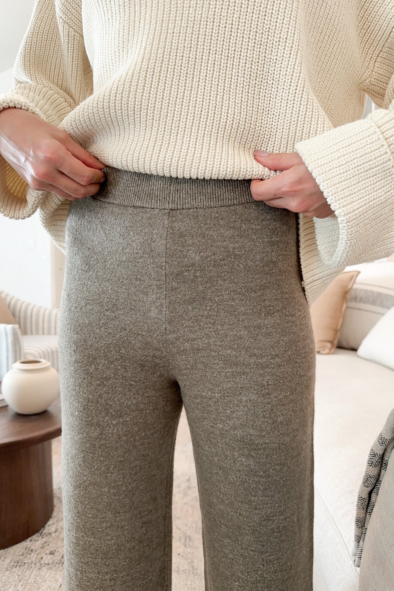 Dunes Straight Leg Sweater Pants in Field Grey - Neutral Ground