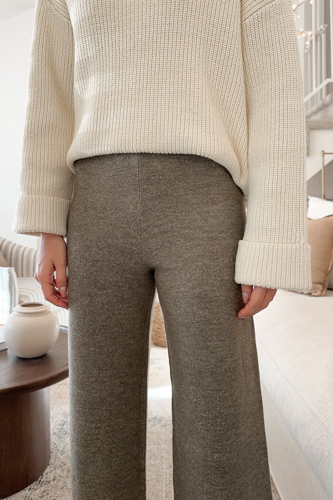 Dunes Straight Leg Sweater Pants in Field Grey - Neutral Ground