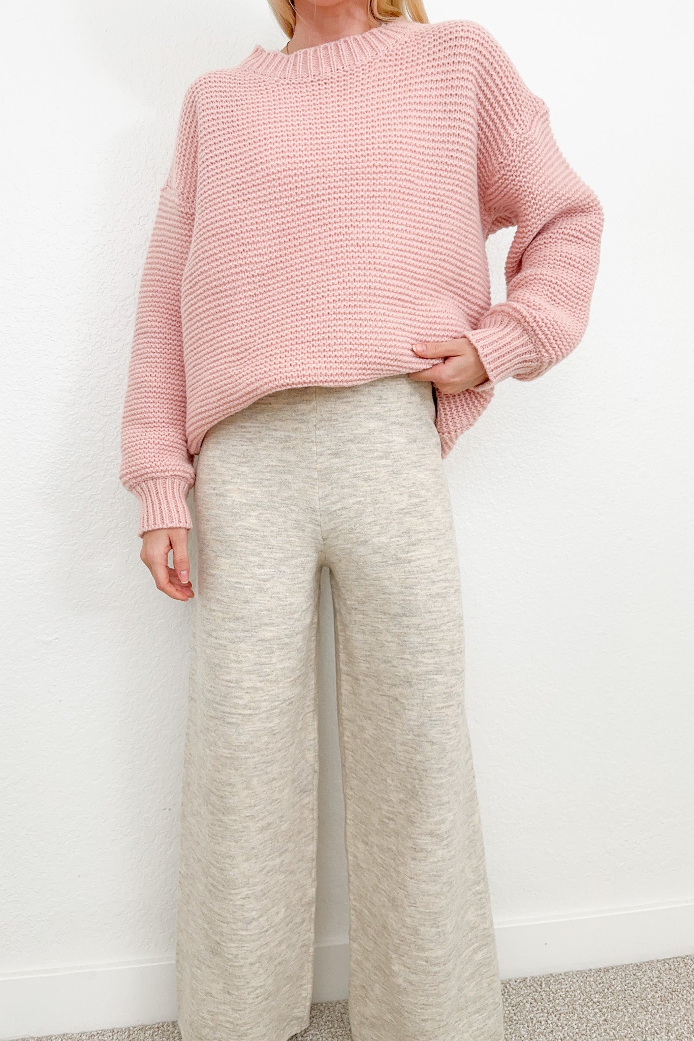 Dunes Straight Leg Sweater Pants in Grey Mist - Neutral Ground