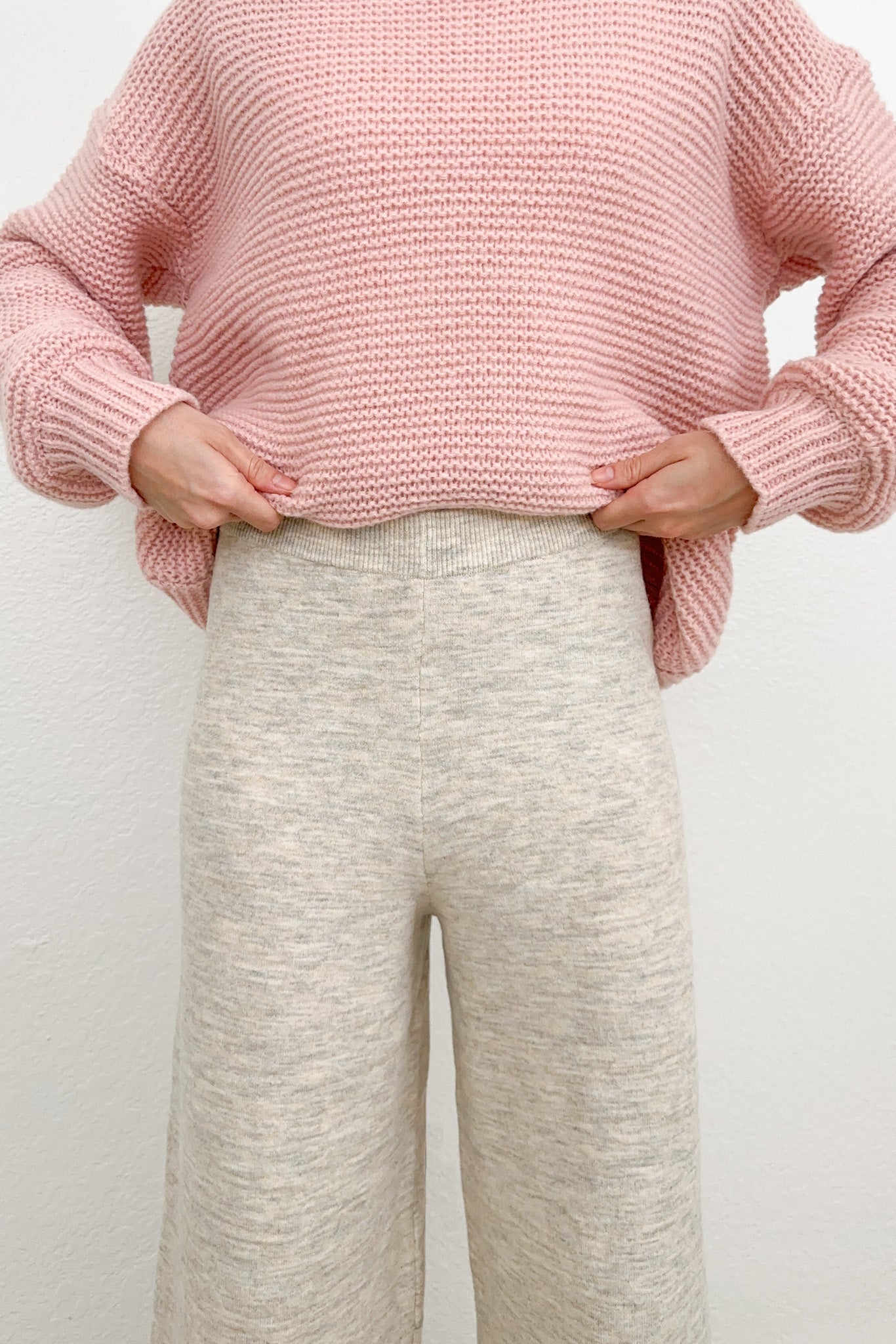 Dunes Straight Leg Sweater Pants in Grey Mist - Neutral Ground