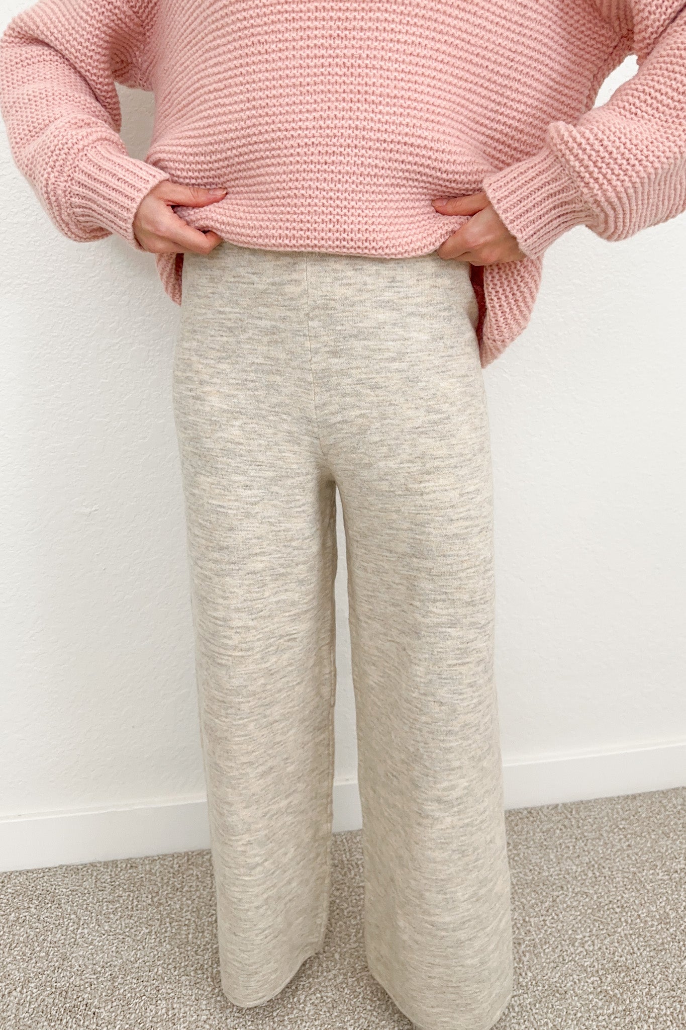 Dunes Straight Leg Sweater Pants in Grey Mist - Neutral Ground