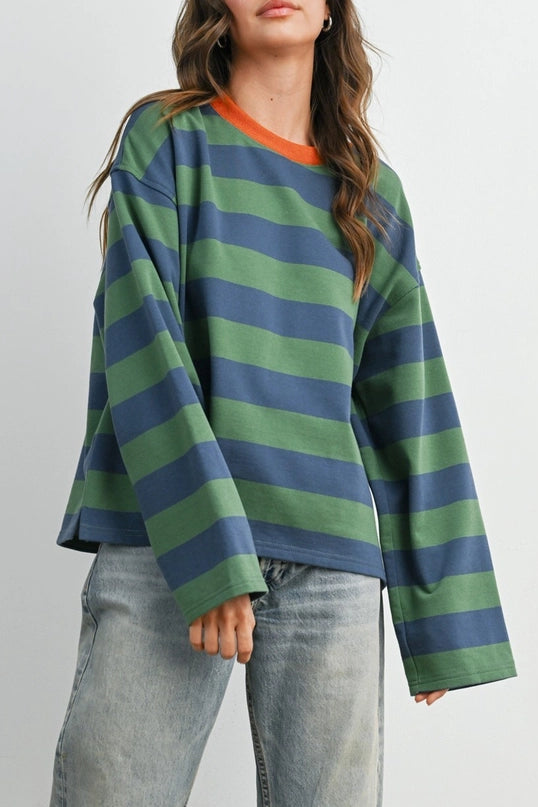 Rouri Striped Long Sleeve Top