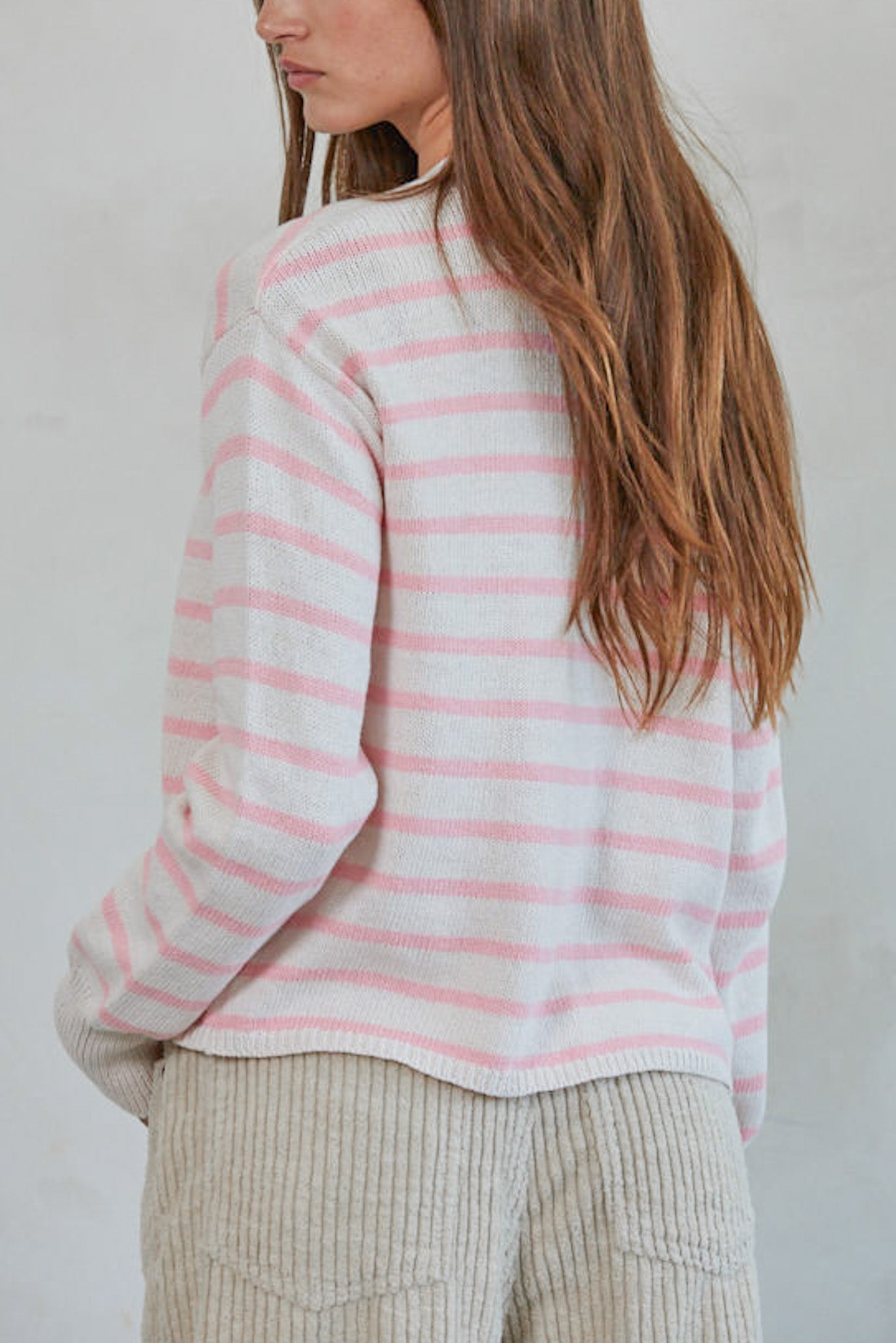 Ella Striped Knit Cardigan - Neutral Ground