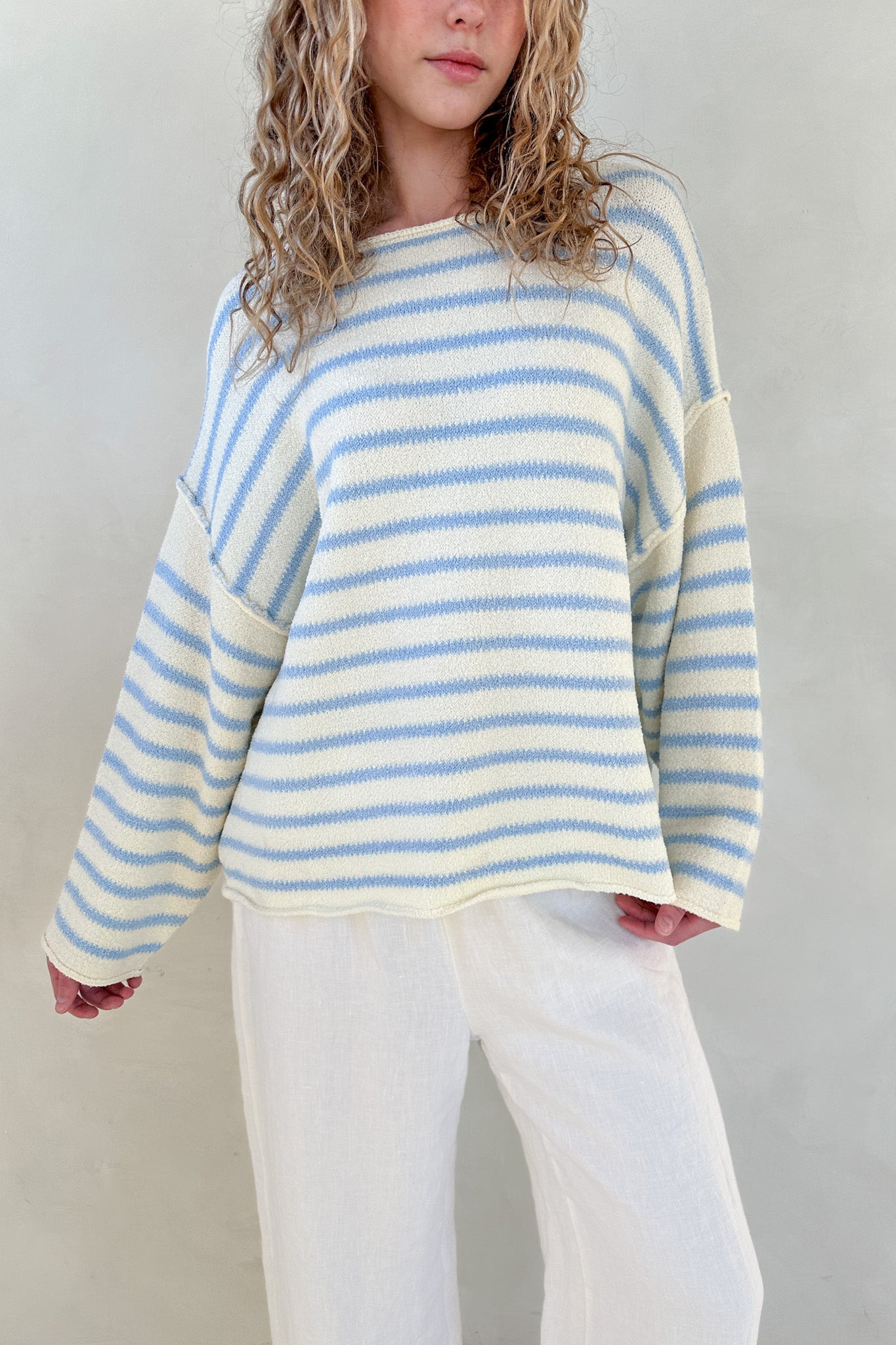 Endless Summer Oversized Sweater in Surf Blue - Neutral Ground