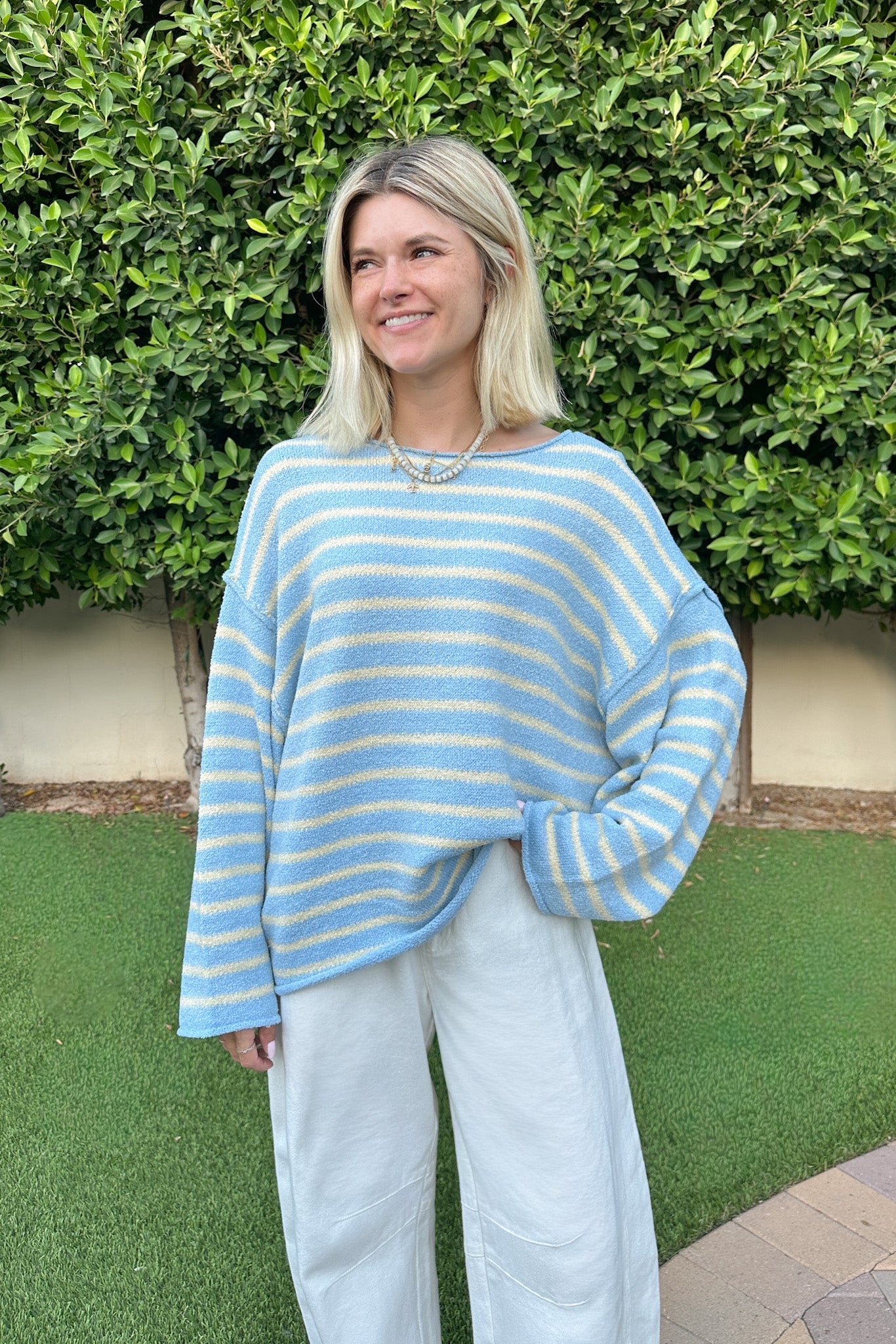 Endless Summer Oversized Sweater in Surf Blue - Neutral Ground