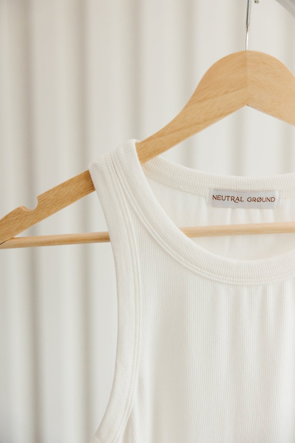 Everly Long Ribbed Knit Tank Top in White - Neutral Ground