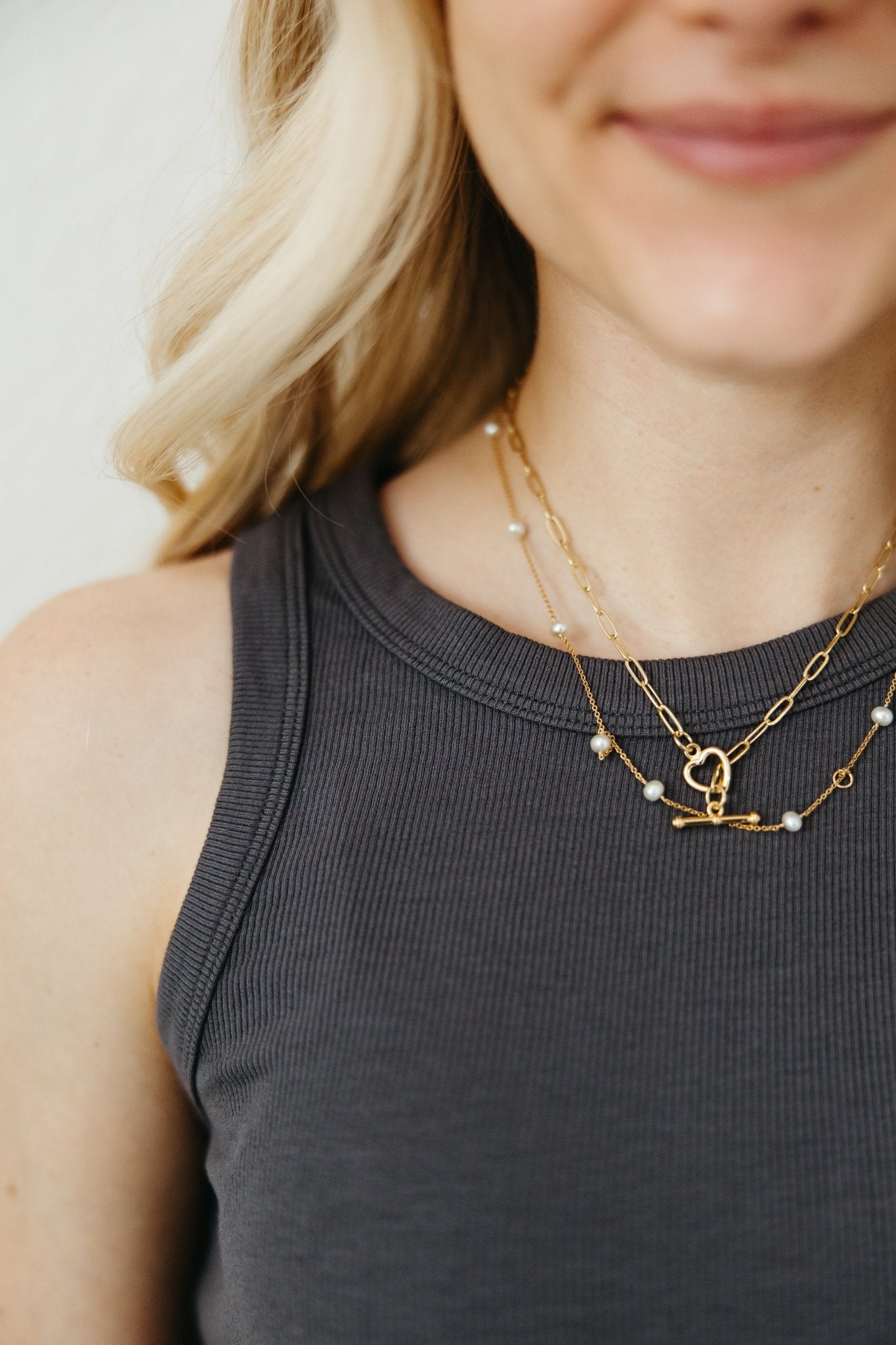 Everly Ribbed Knit Tank Top in Charcoal - Neutral Ground