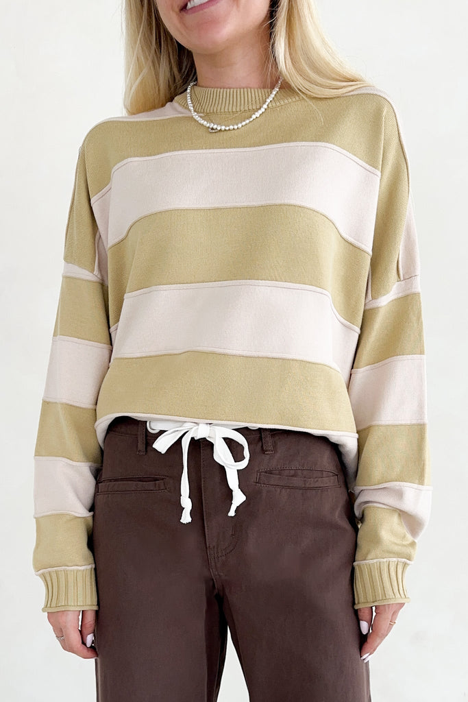 Evermore Striped Pullover Sweater in Mustard - Neutral Ground