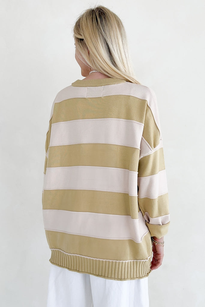 Evermore Striped Pullover Sweater in Mustard - Neutral Ground