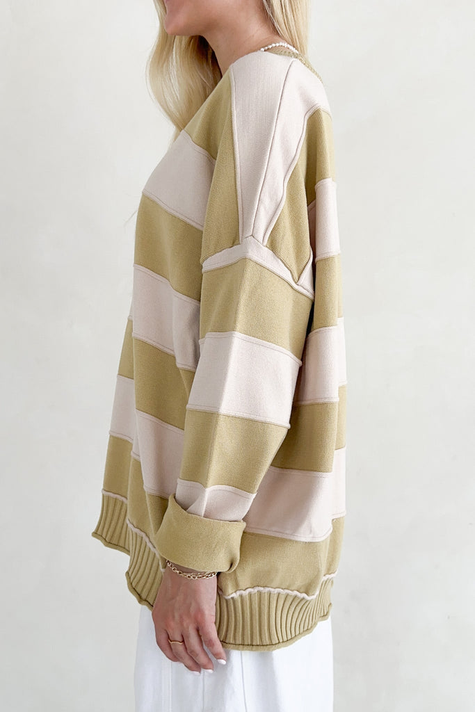 Evermore Striped Pullover Sweater in Mustard - Neutral Ground