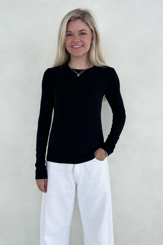 Everyday Layering Top in Black - Neutral Ground