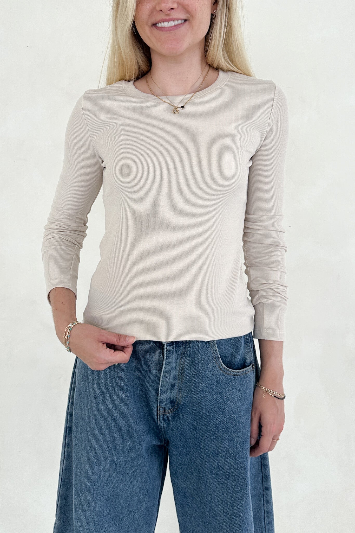 Everyday Layering Top in Oatmeal - Neutral Ground