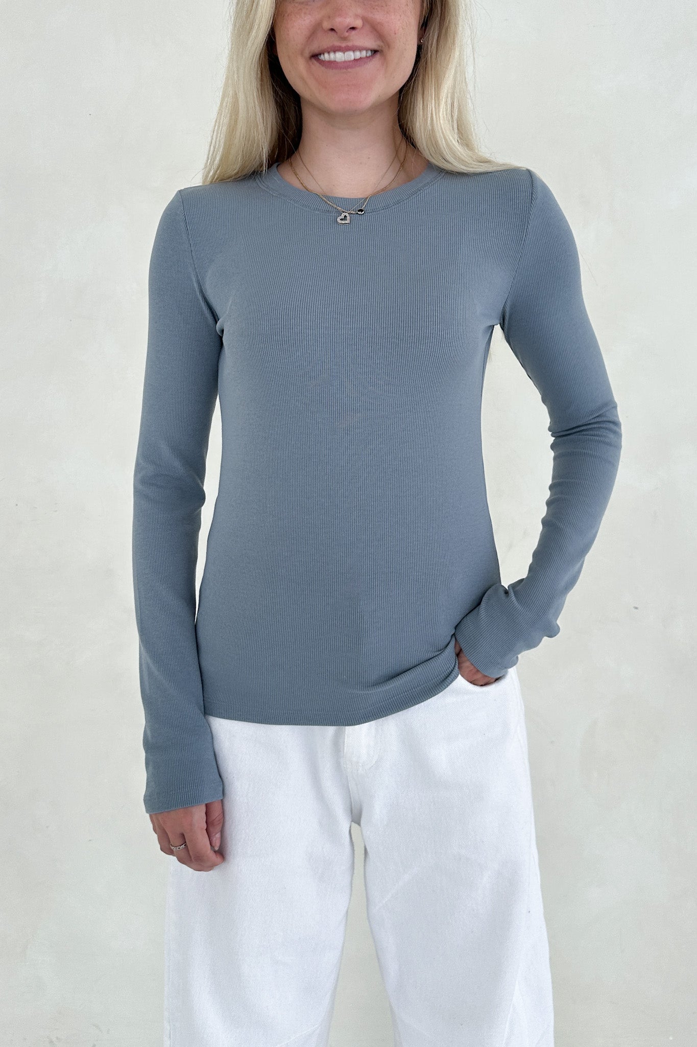 Everyday Layering Top in Pebble - Neutral Ground