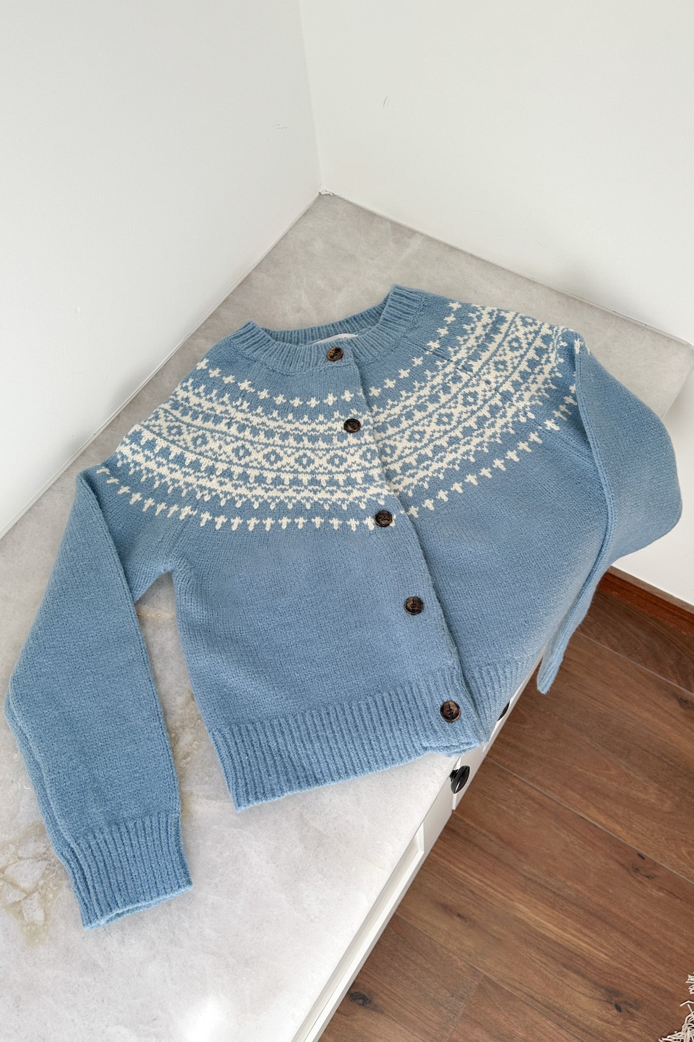 Evie Cardigan in Dusty Blue - Neutral Ground