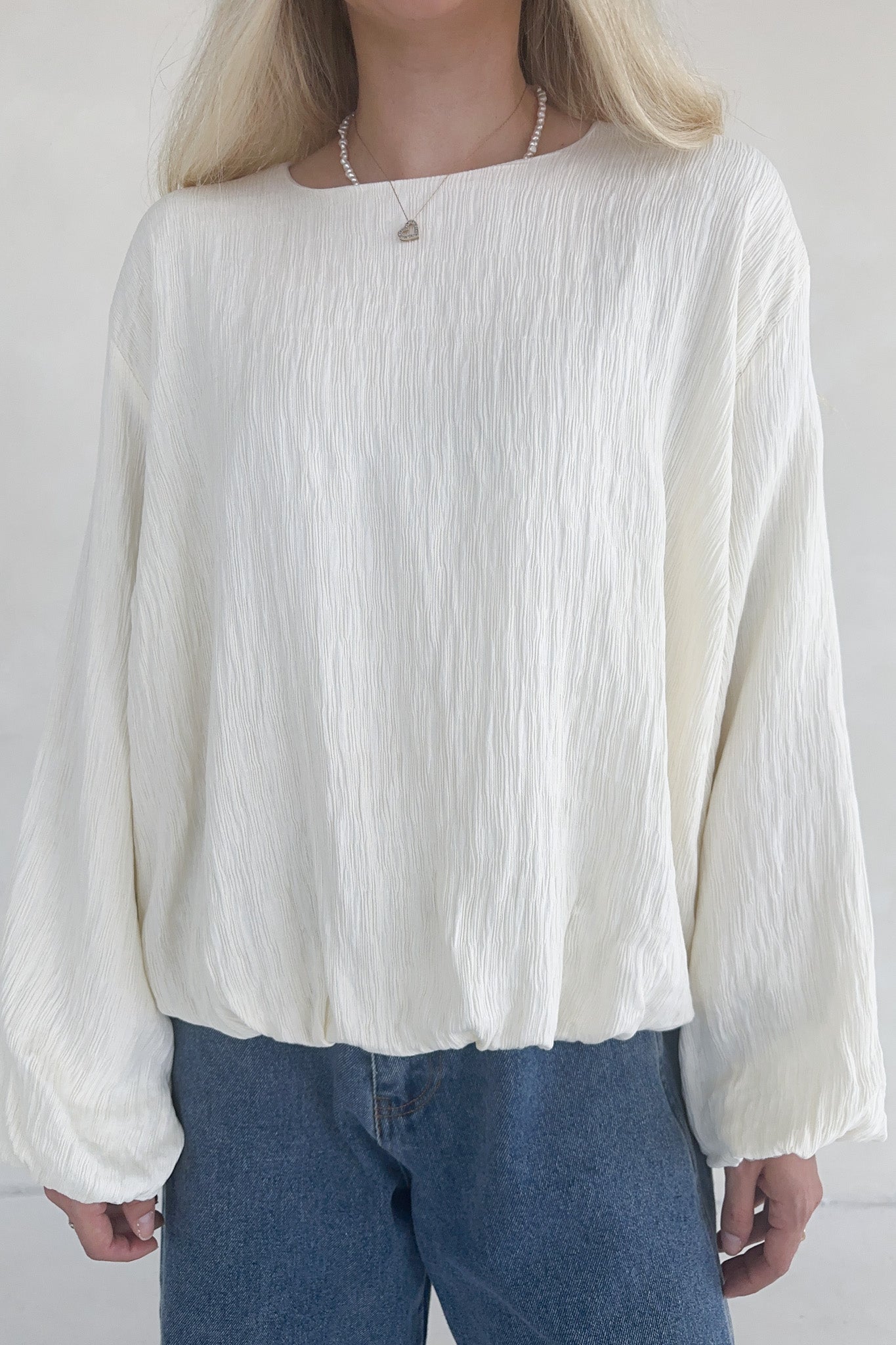 Fairmont Bubble Hem Blouse - Neutral Ground