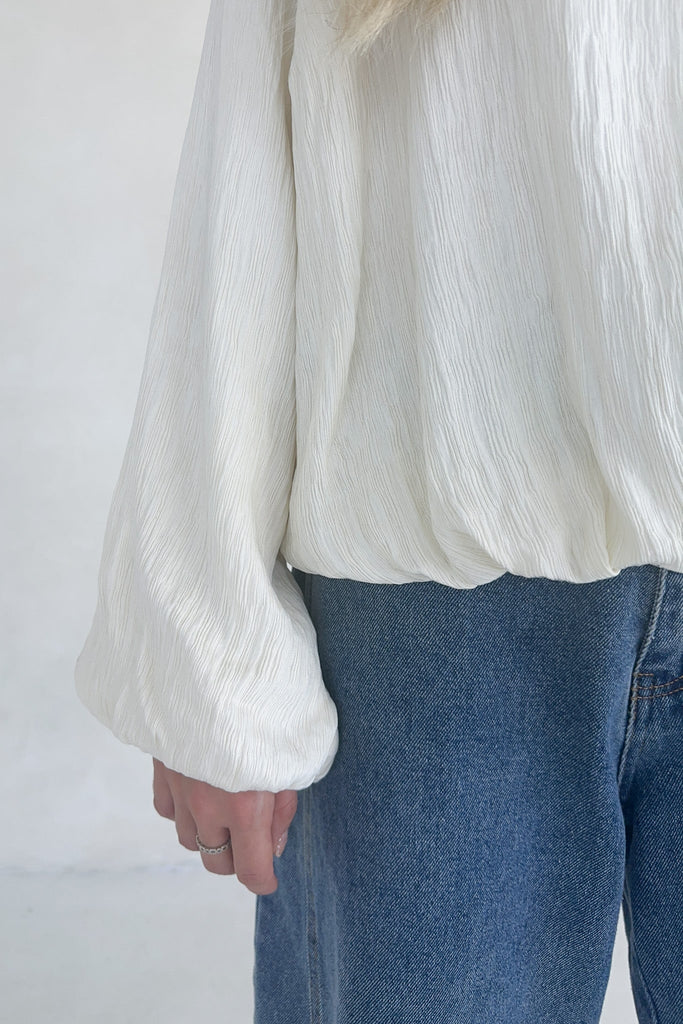 Fairmont Bubble Hem Blouse - Neutral Ground