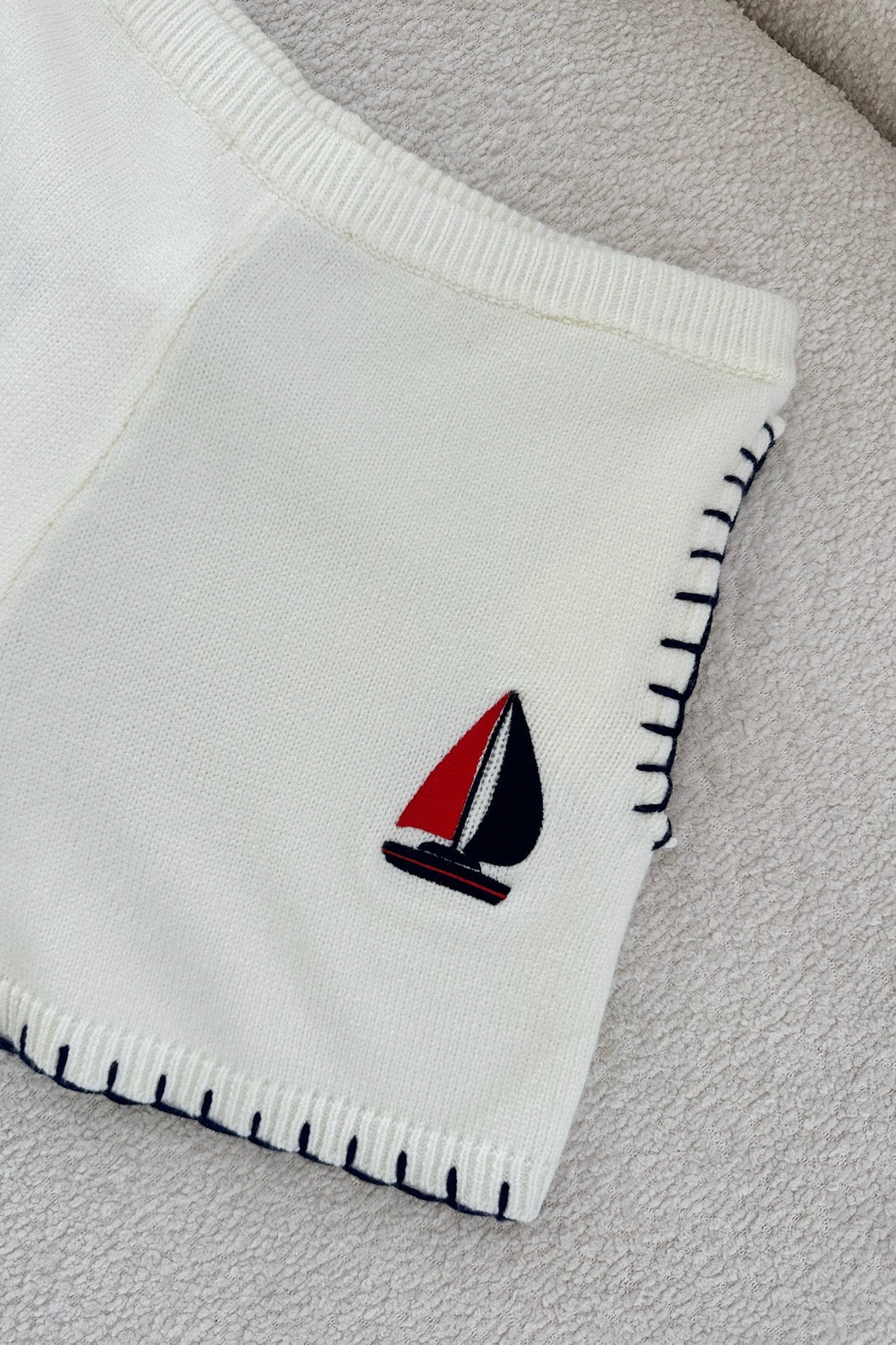 First Mate Embroidered Lightweight Knit Shorts - Neutral Ground
